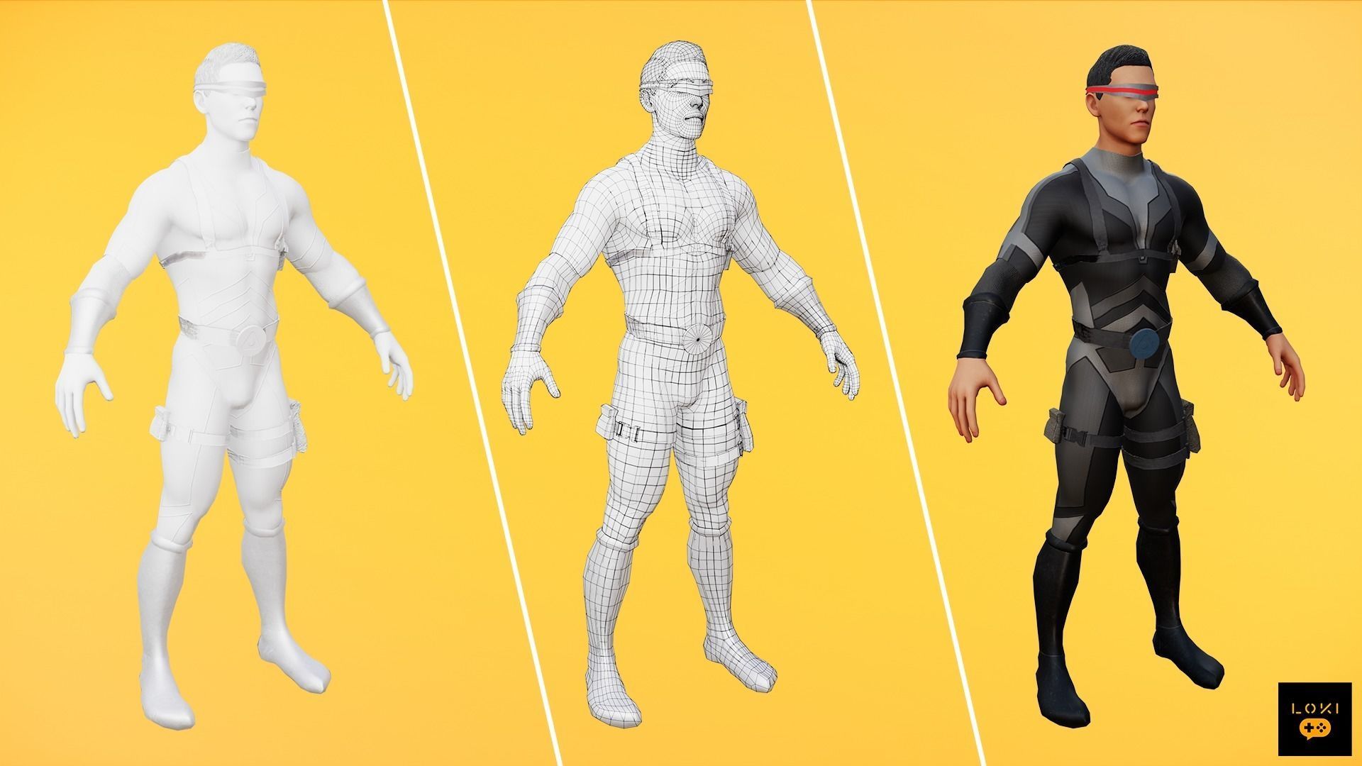 High Quality 3D Assassins Character Pack VR AR Ready Low-Poly Low-poly 3D model_8