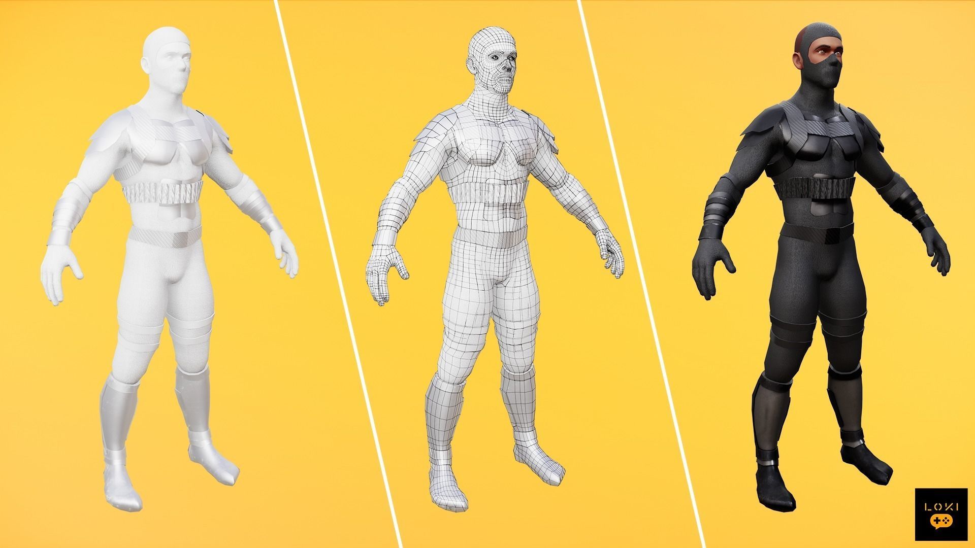 High Quality 3D Assassins Character Pack VR AR Ready Low-Poly Low-poly 3D model_9