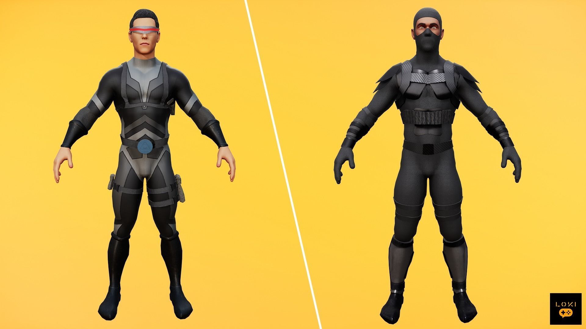 High Quality 3D Assassins Character Pack VR AR Ready Low-Poly Low-poly 3D model_1