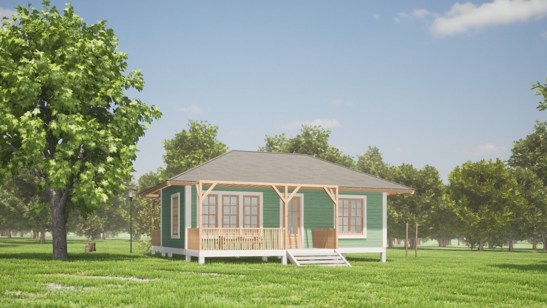 045Countryhouse Low-poly 3D model_3