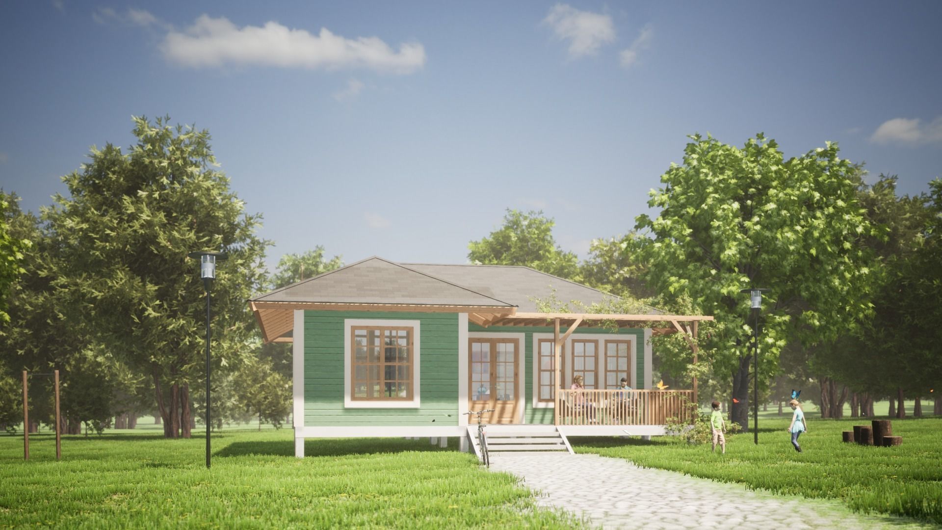 045Countryhouse Low-poly 3D model_2