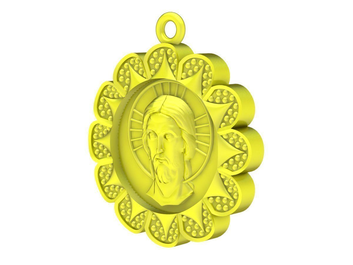 6204 jesus pendant 3D print model_2