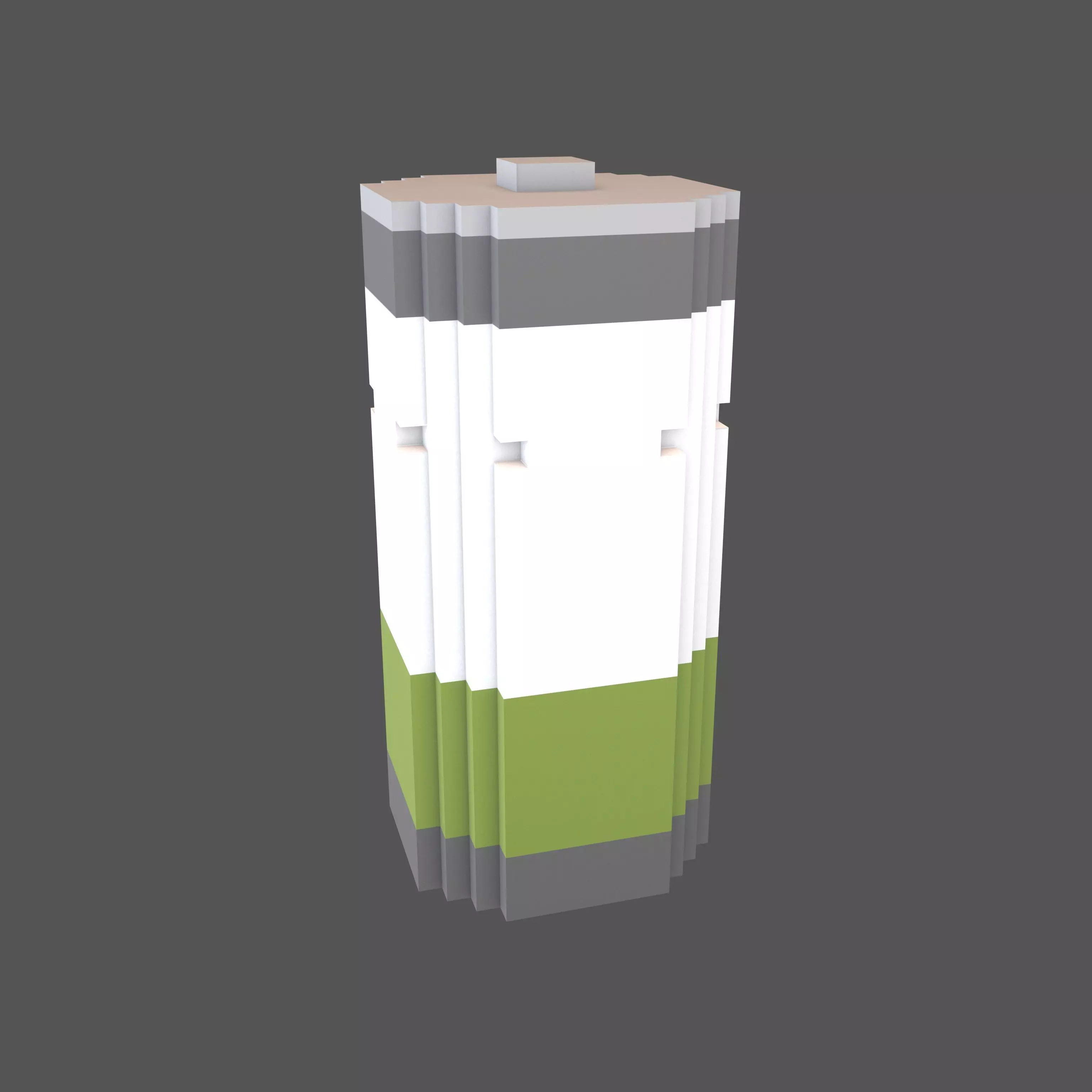 Voxel Battery Symbol v1 004 Low-poly 3D model_0
