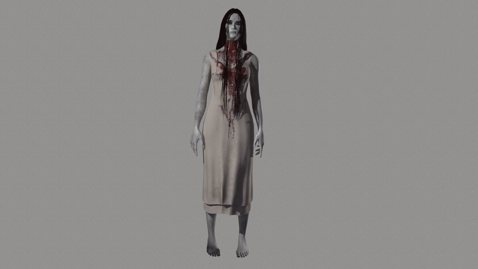 Ghost Woman Low-poly 3D model_14
