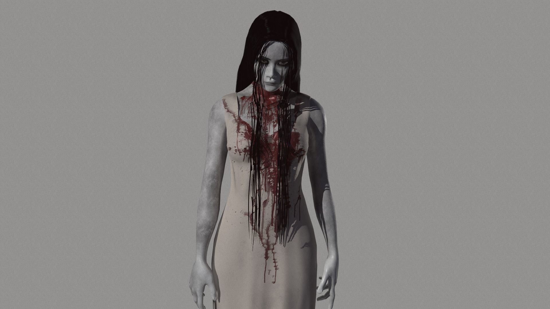 Ghost Woman Low-poly 3D model_16