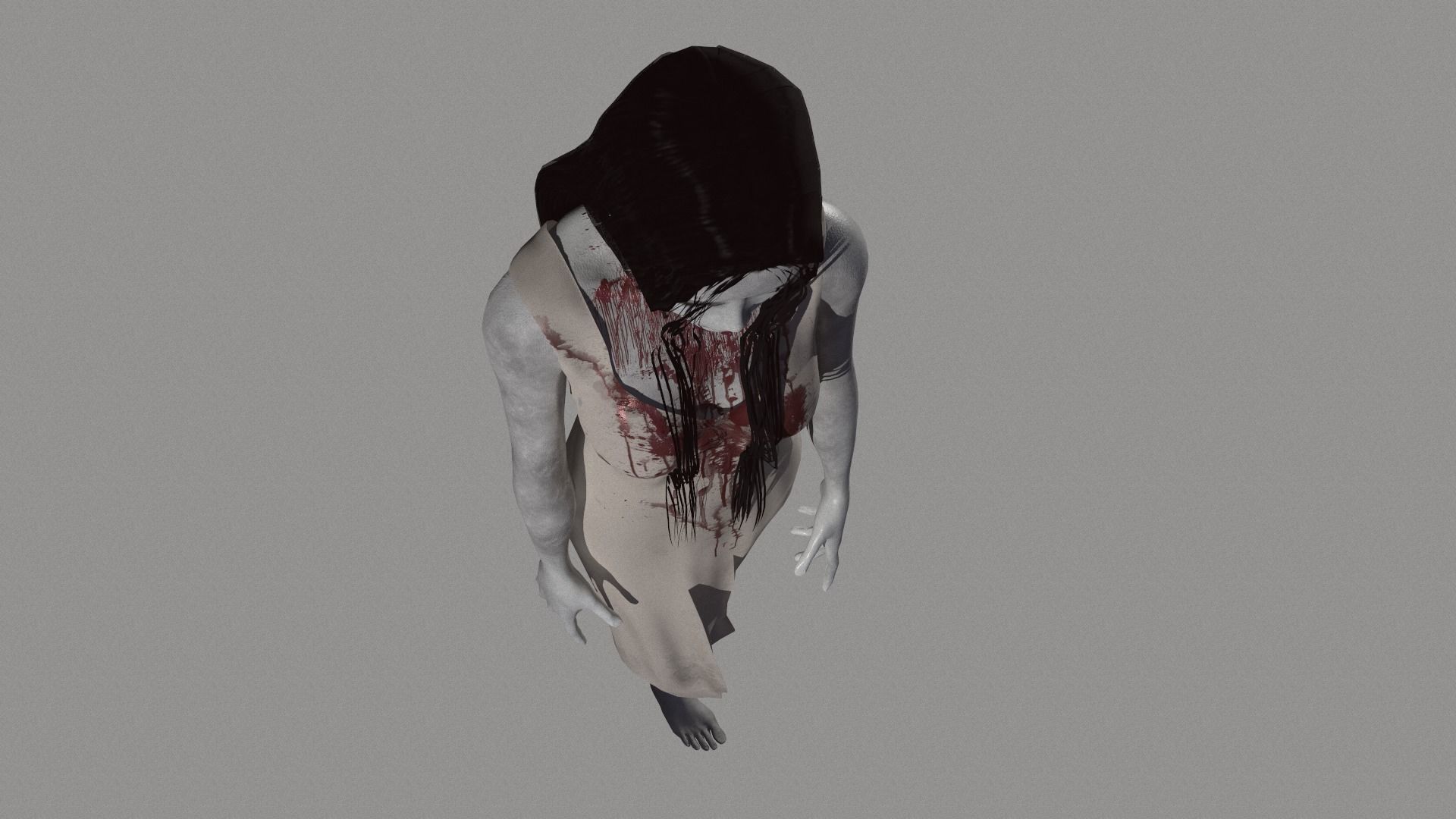Ghost Woman Low-poly 3D model_8