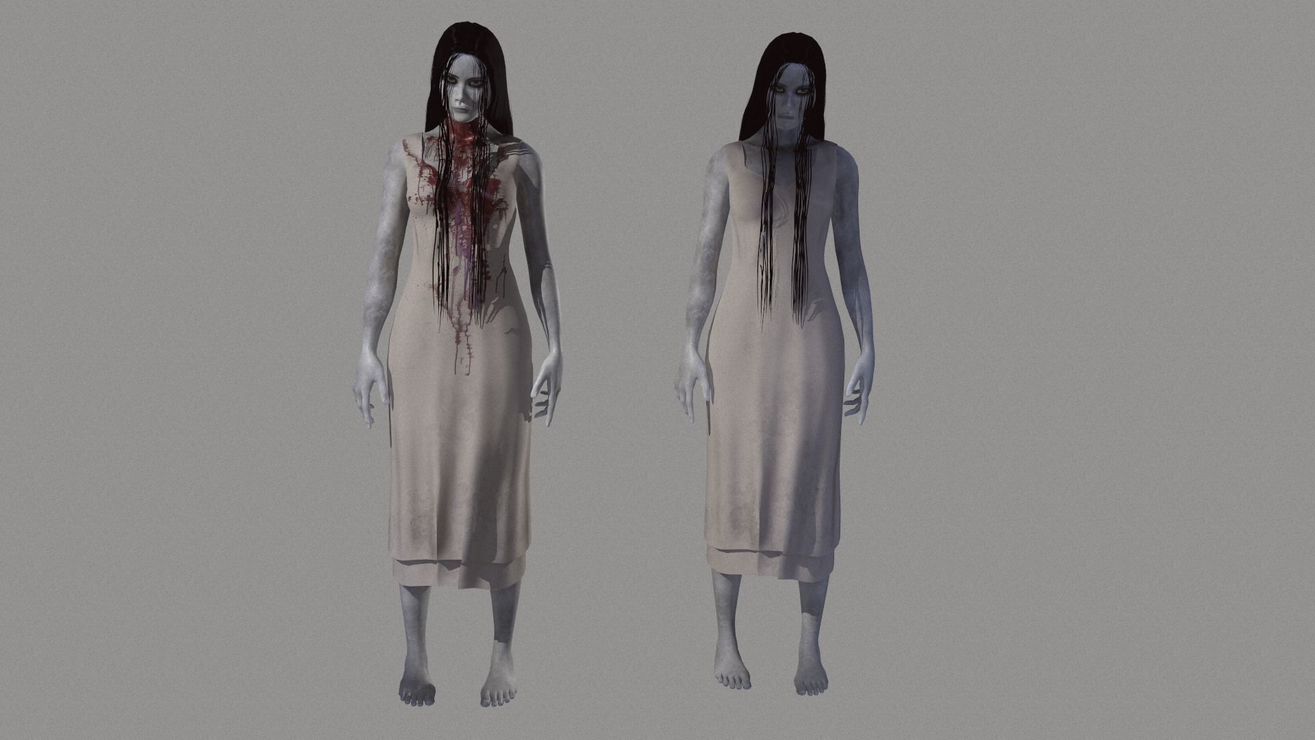 Ghost Woman Low-poly 3D model_7