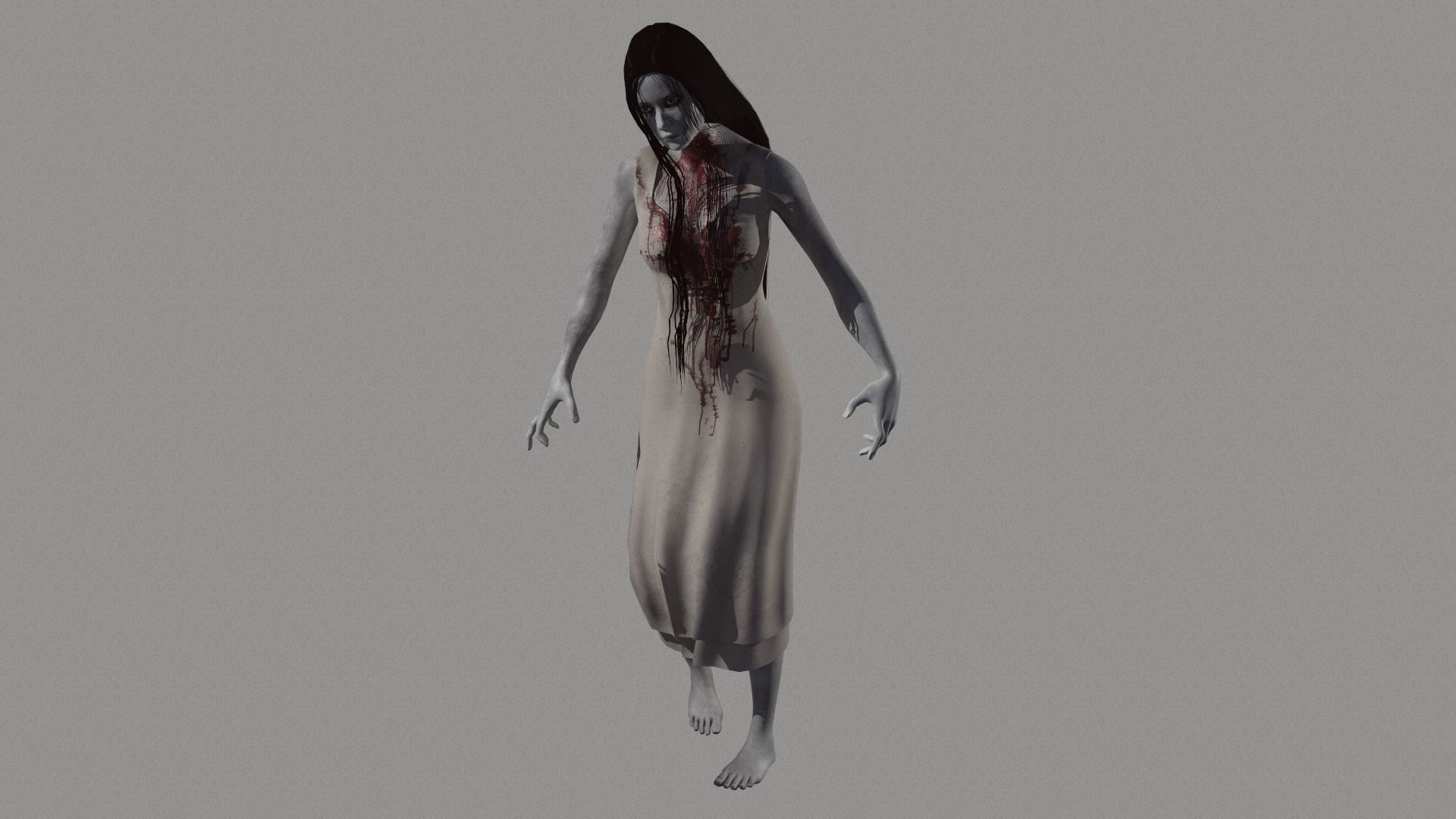 Ghost Woman Low-poly 3D model_19