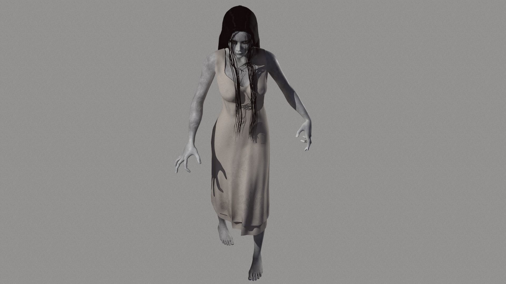 Ghost Woman Low-poly 3D model_6