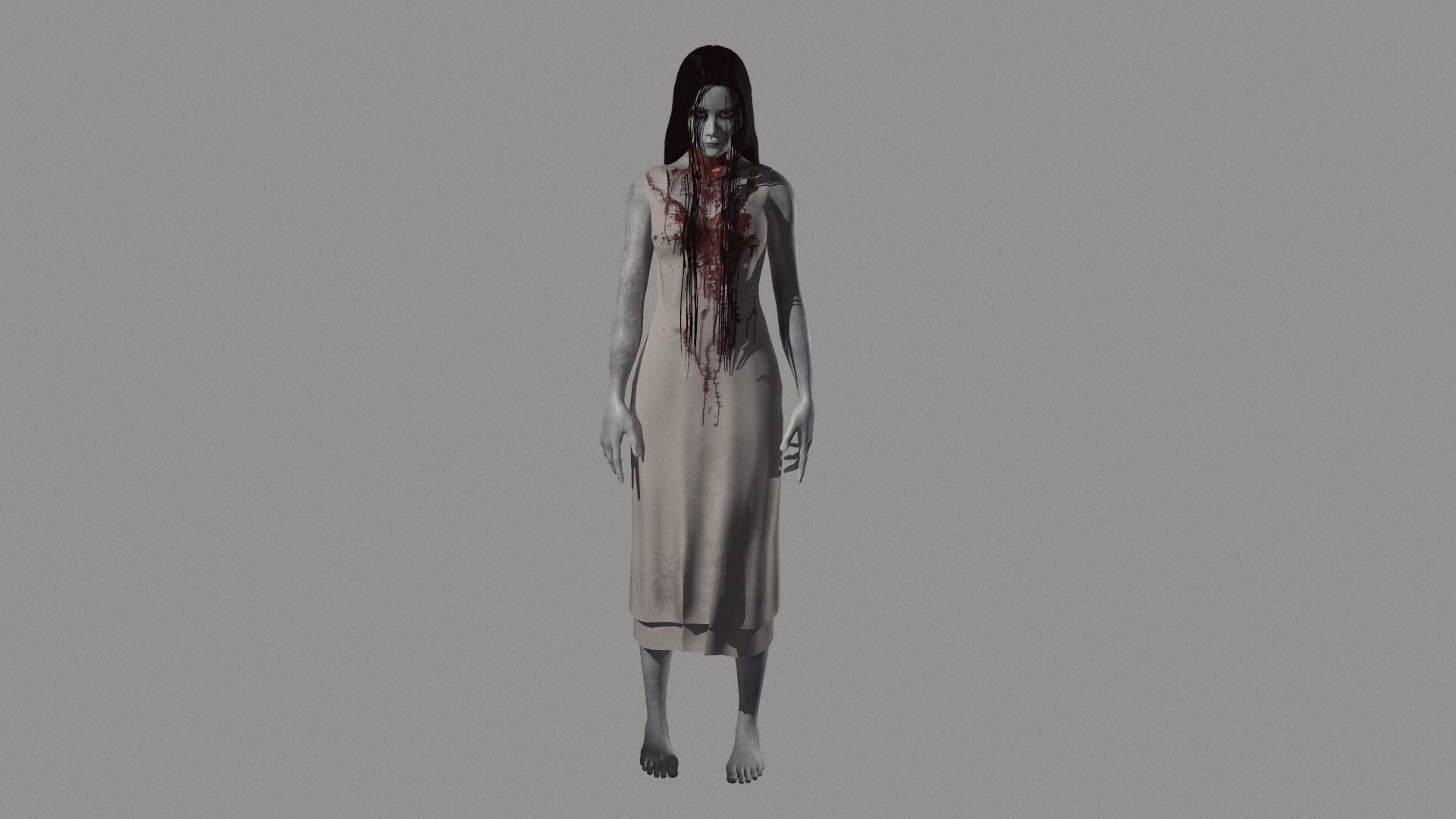 Ghost Woman Low-poly 3D model_2