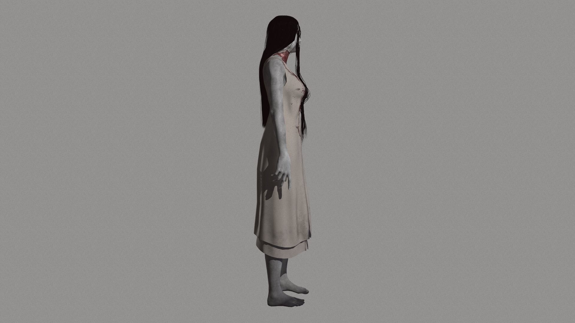 Ghost Woman Low-poly 3D model_4