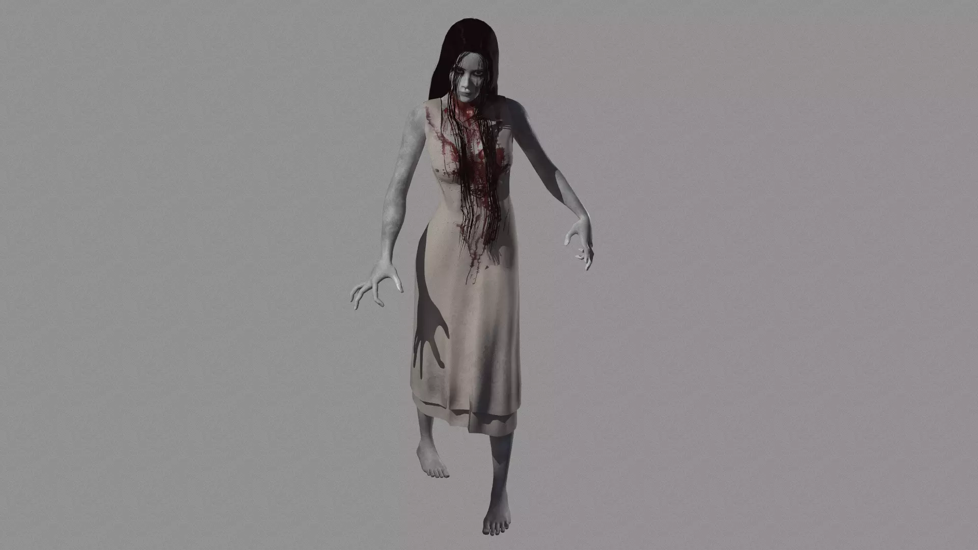 Ghost Woman Low-poly 3D model_0