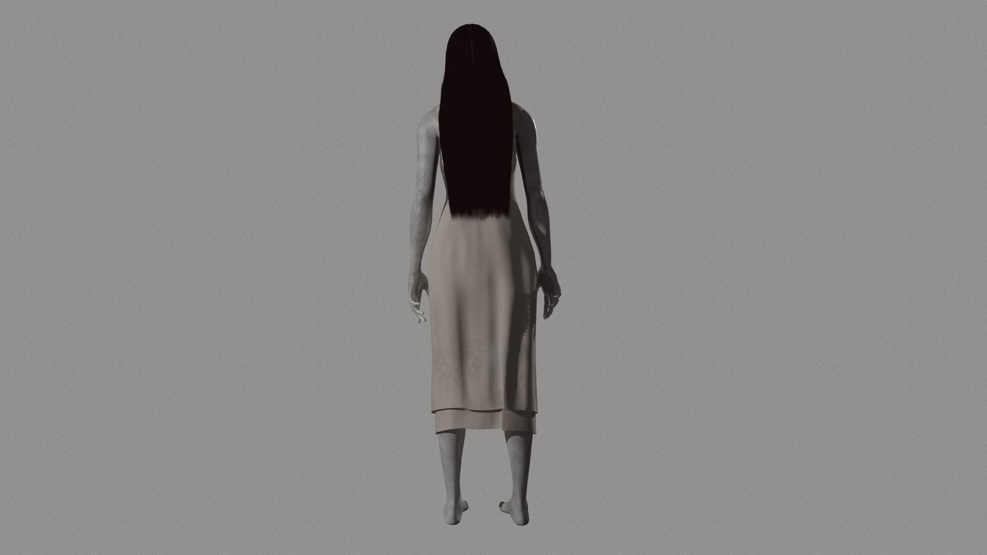 Ghost Woman Low-poly 3D model_5