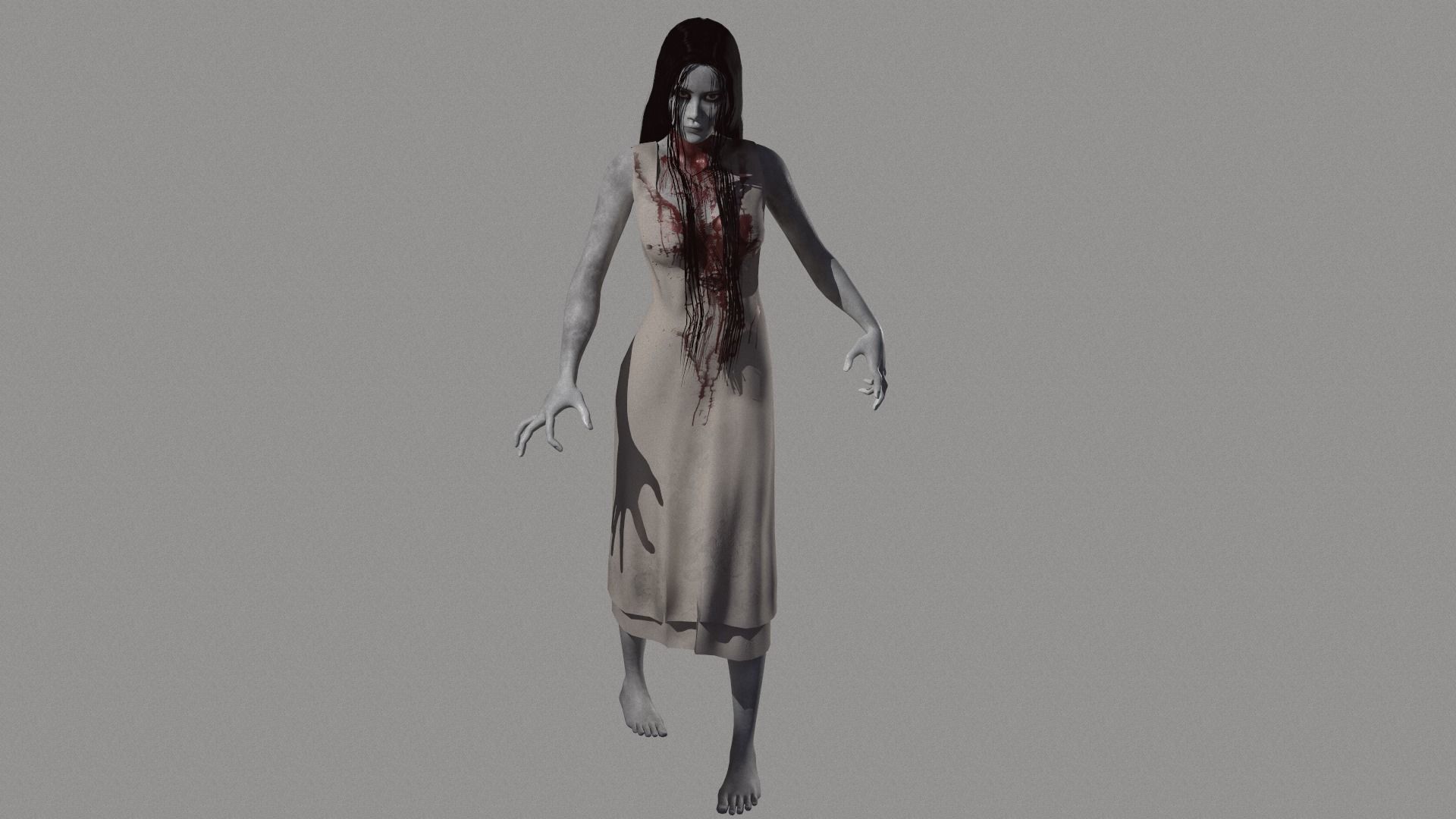 Ghost Woman Low-poly 3D model_20