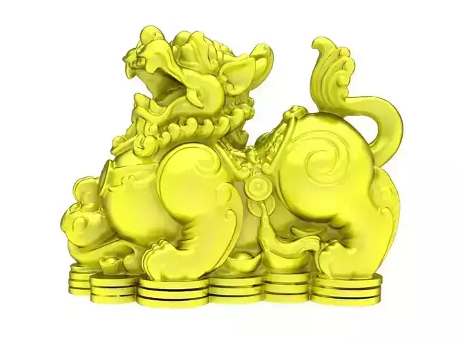6206 Feng shui lucky Unicorn Statue 3D print model