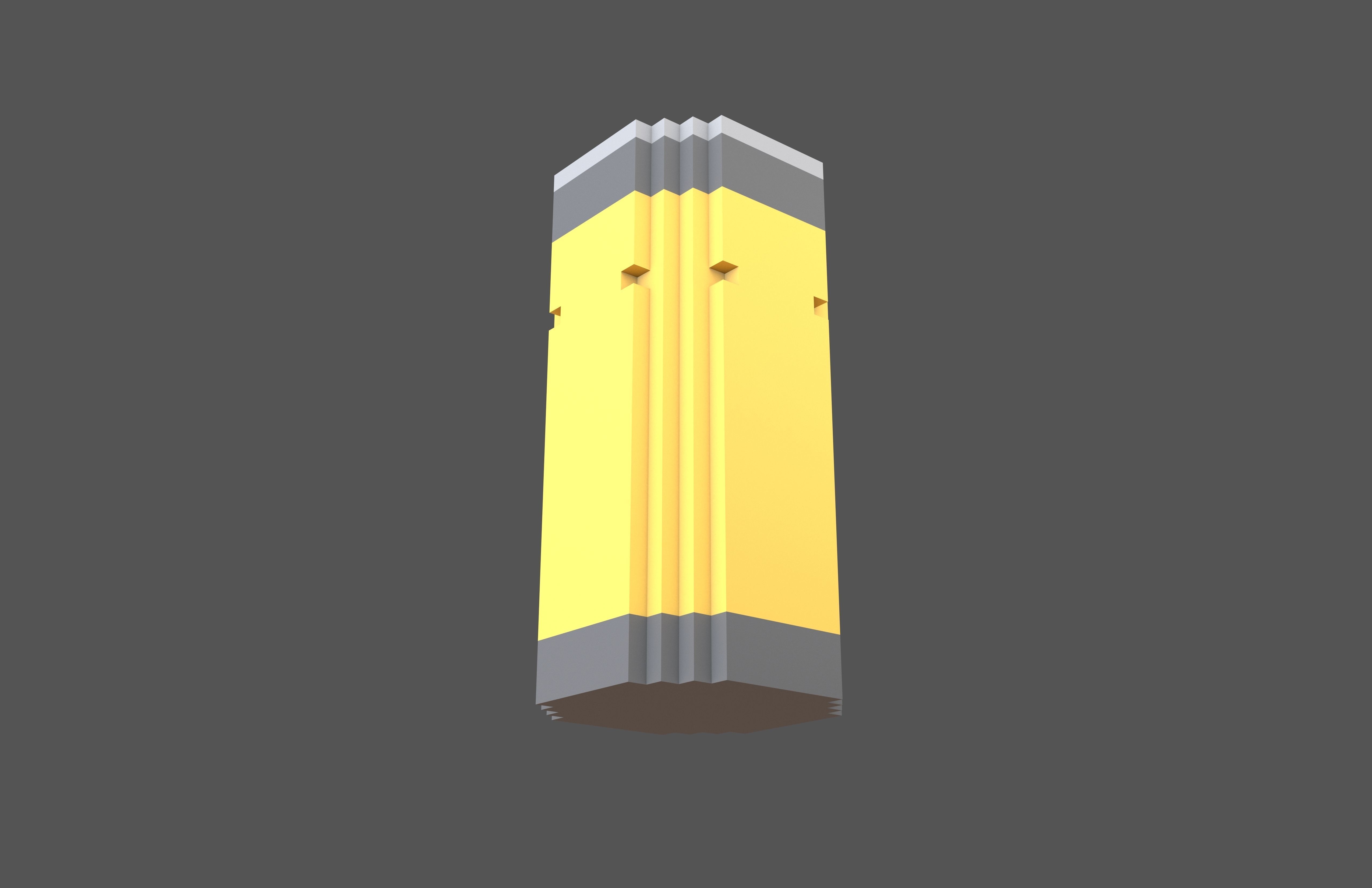 Voxel Battery Symbol v1 009 Low-poly 3D model_3