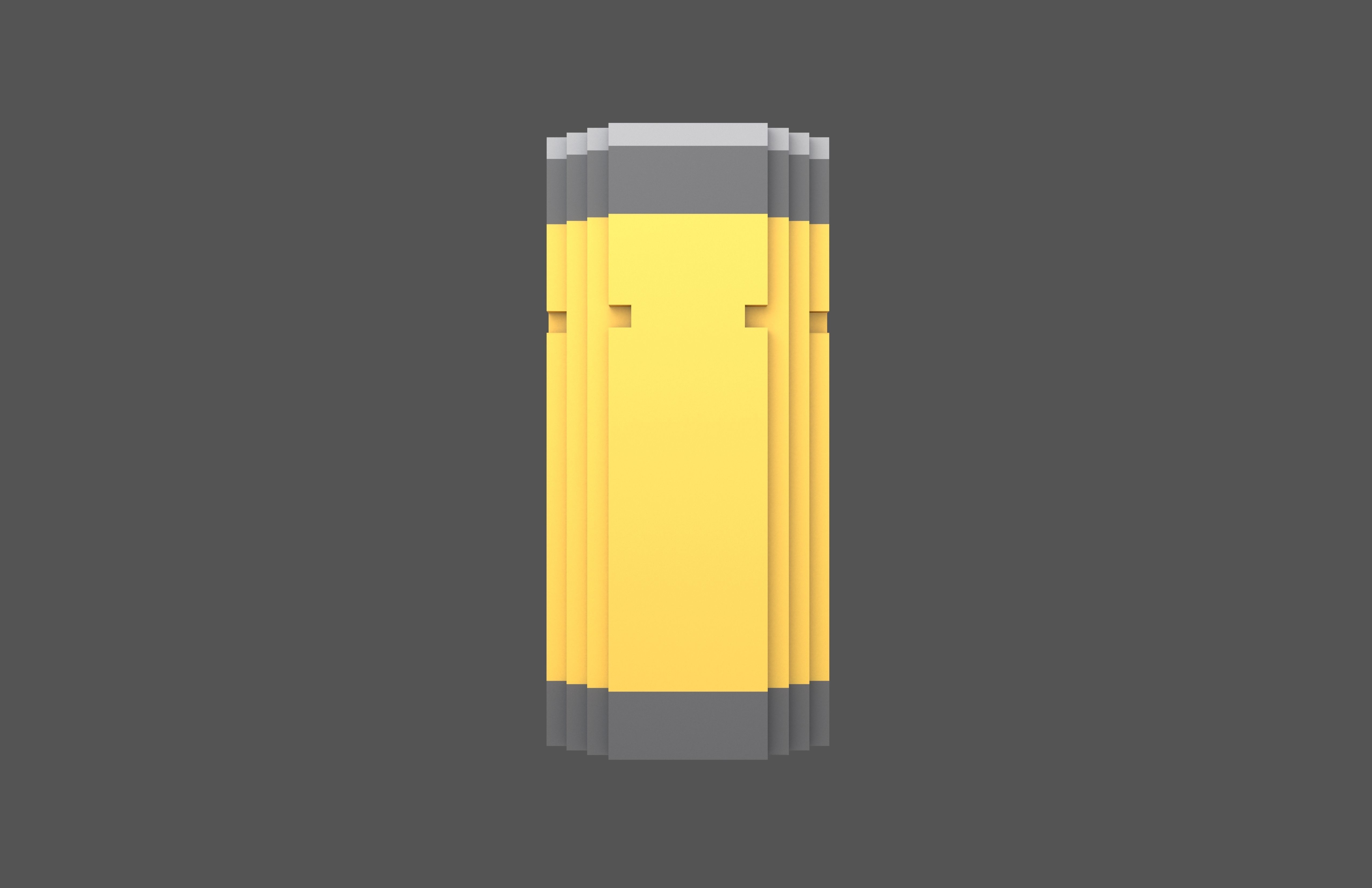 Voxel Battery Symbol v1 009 Low-poly 3D model_1