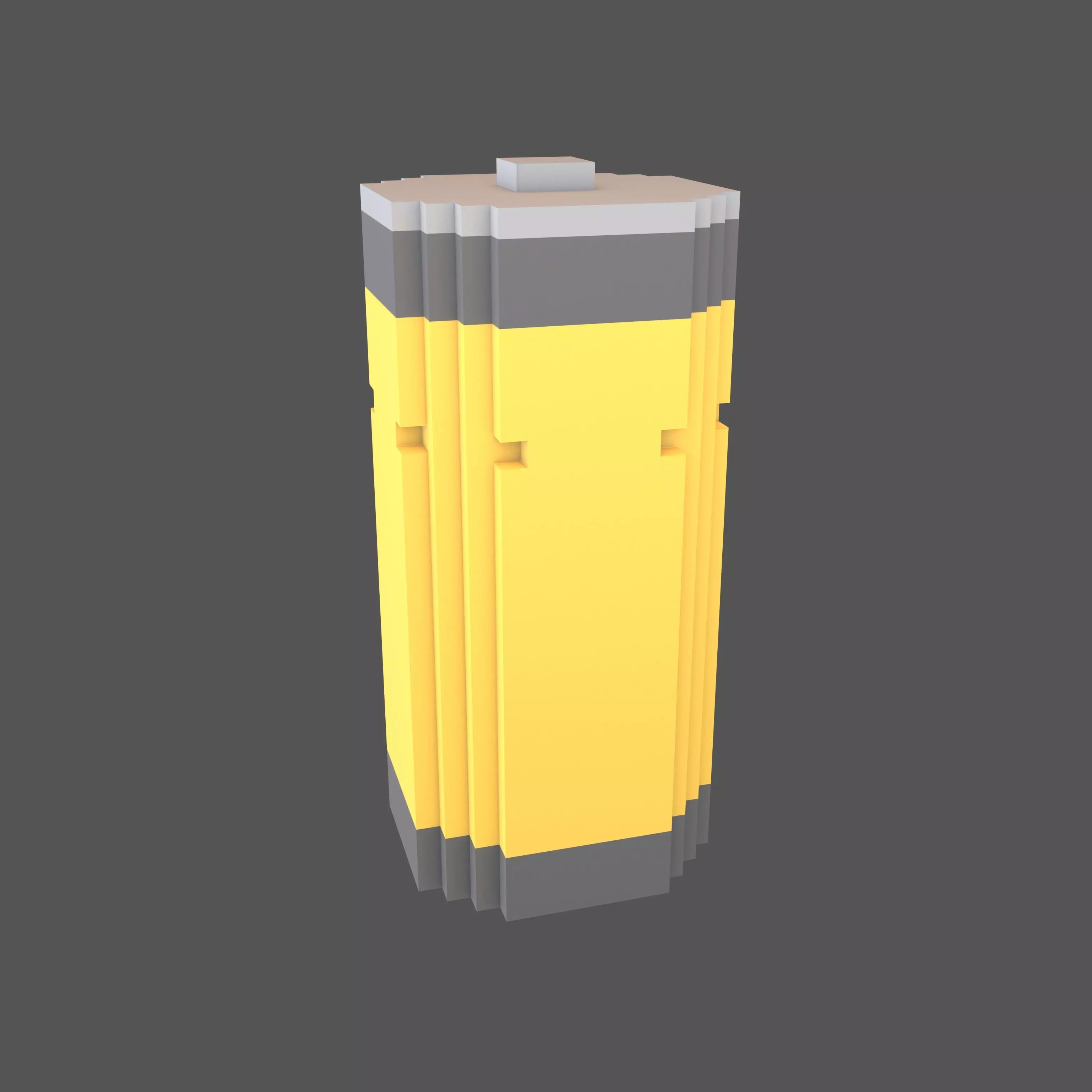 Voxel Battery Symbol v1 009 Low-poly 3D model_0
