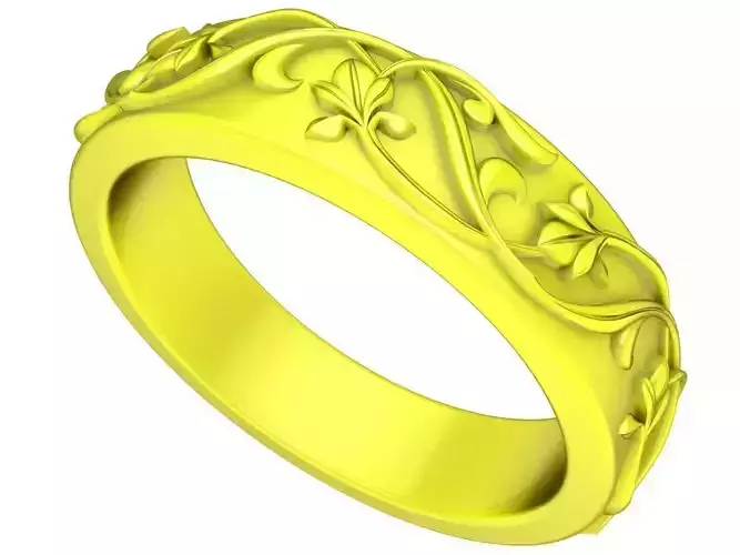 6210 Gold Art Flower Women Ring 