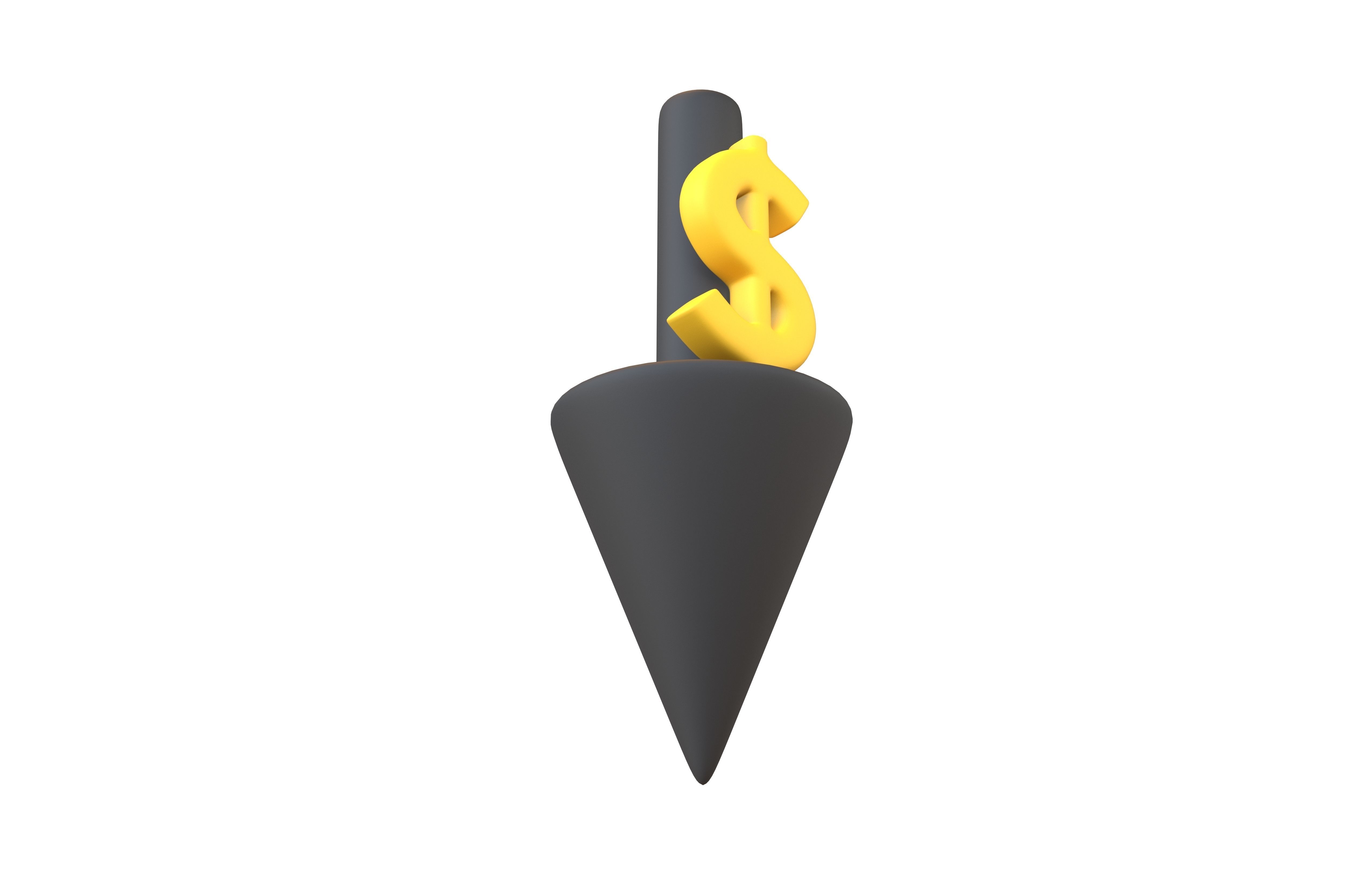 Price Down Symbol V2 001 Low-poly 3D model_3