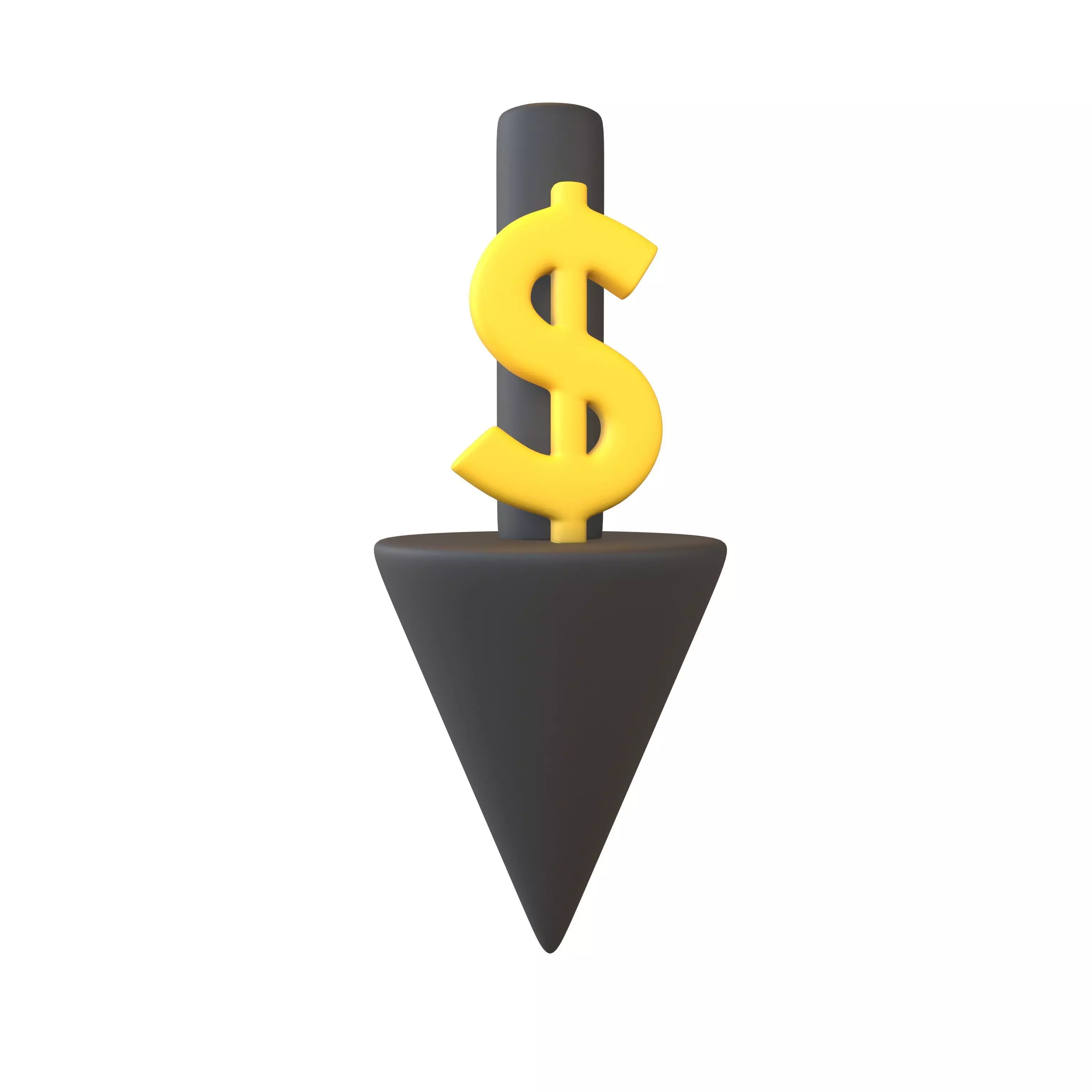 Price Down Symbol V2 001 Low-poly 3D model_0