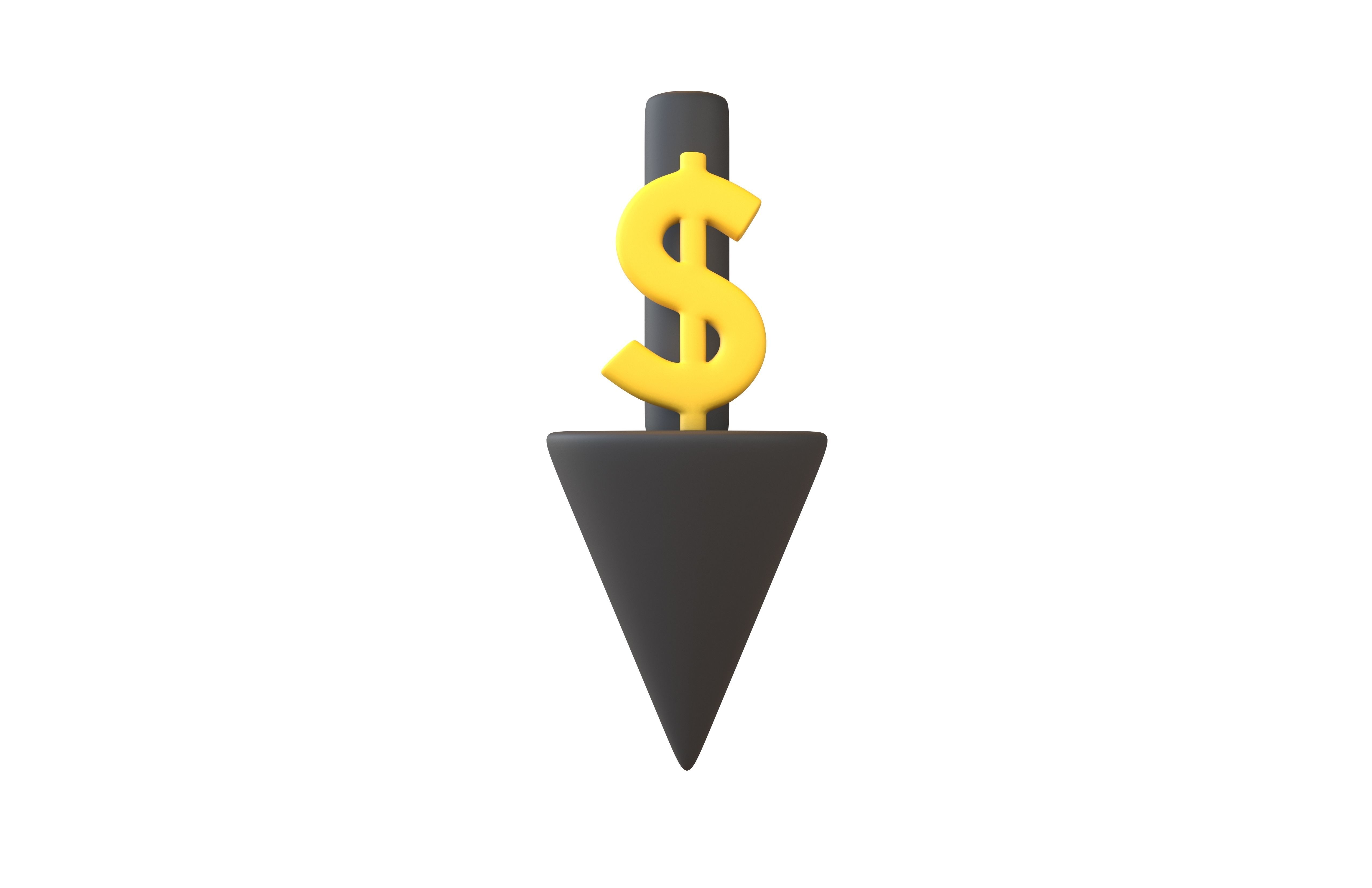 Price Down Symbol V2 001 Low-poly 3D model_1