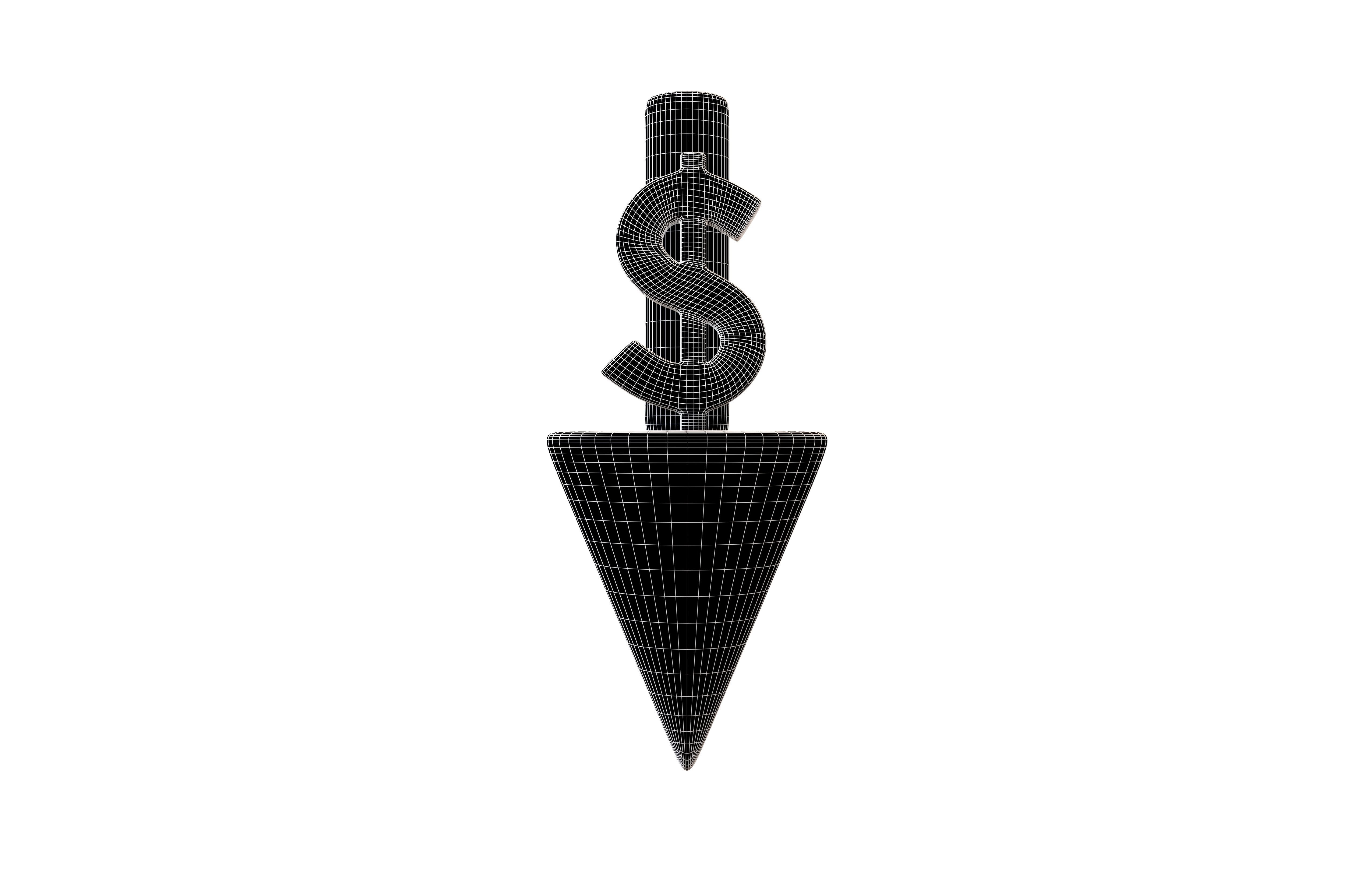 Price Down Symbol V2 001 Low-poly 3D model_6