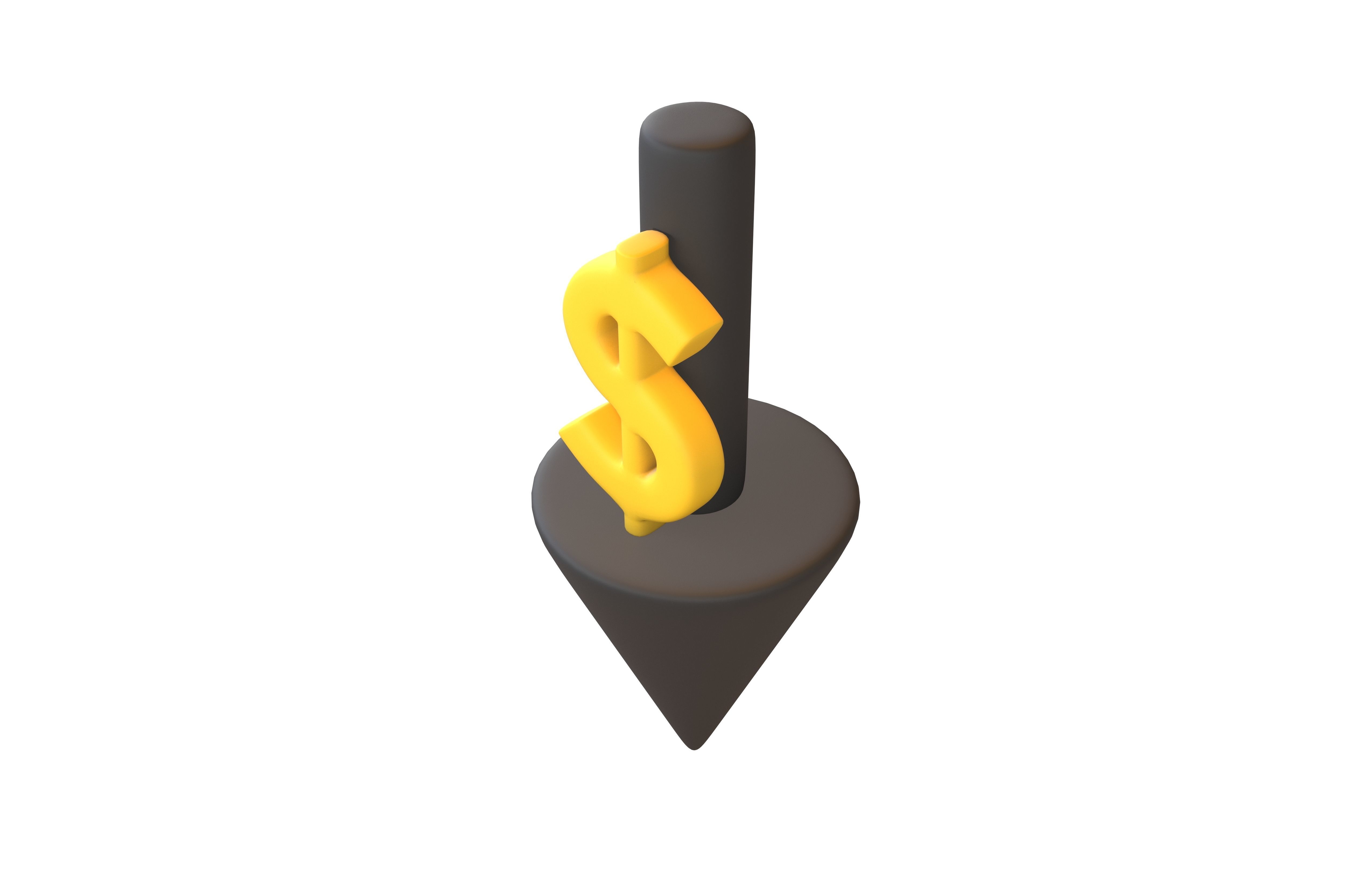 Price Down Symbol V2 001 Low-poly 3D model_2