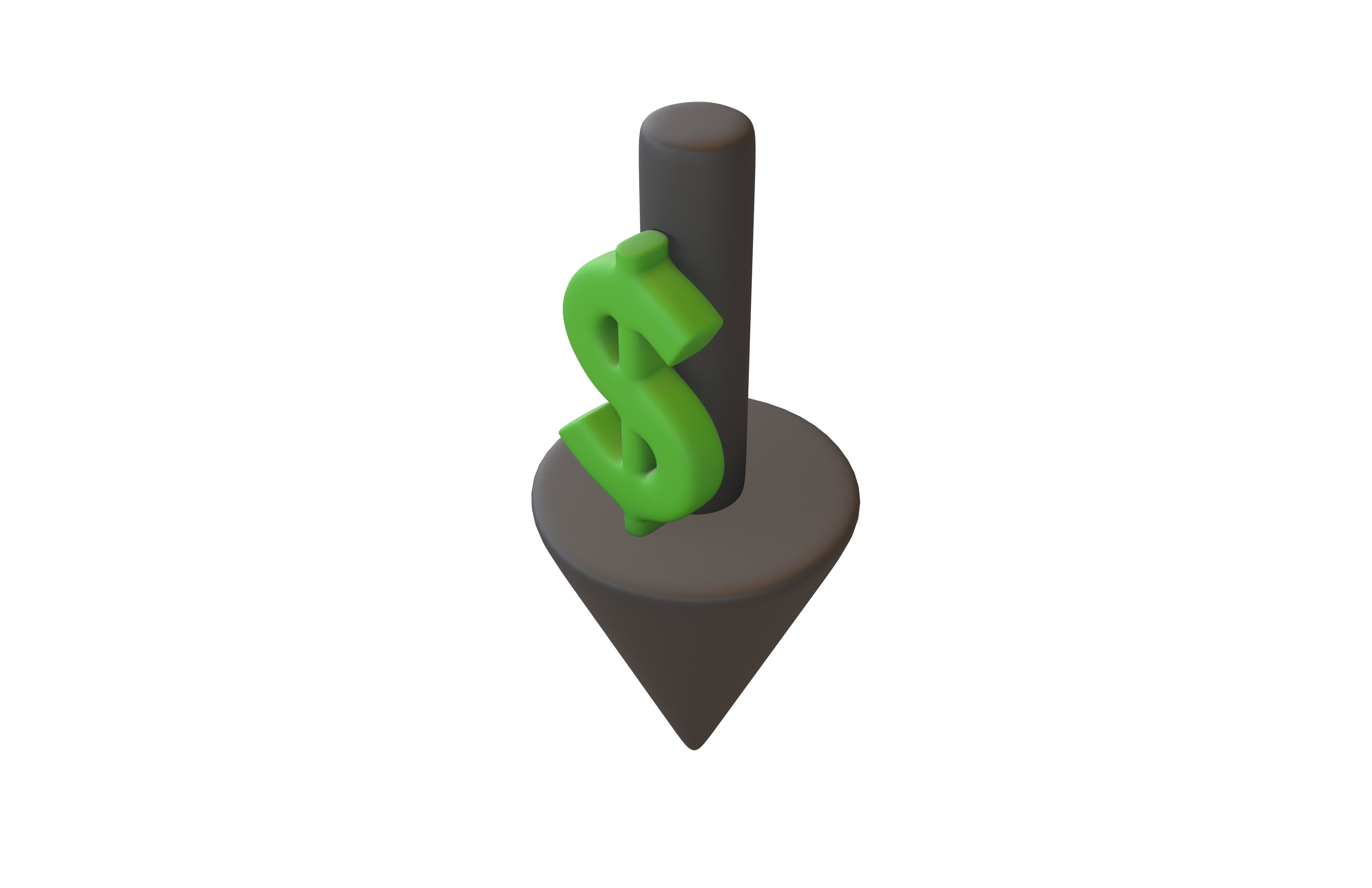 Price Down Symbol V2 002 Low-poly 3D model_2