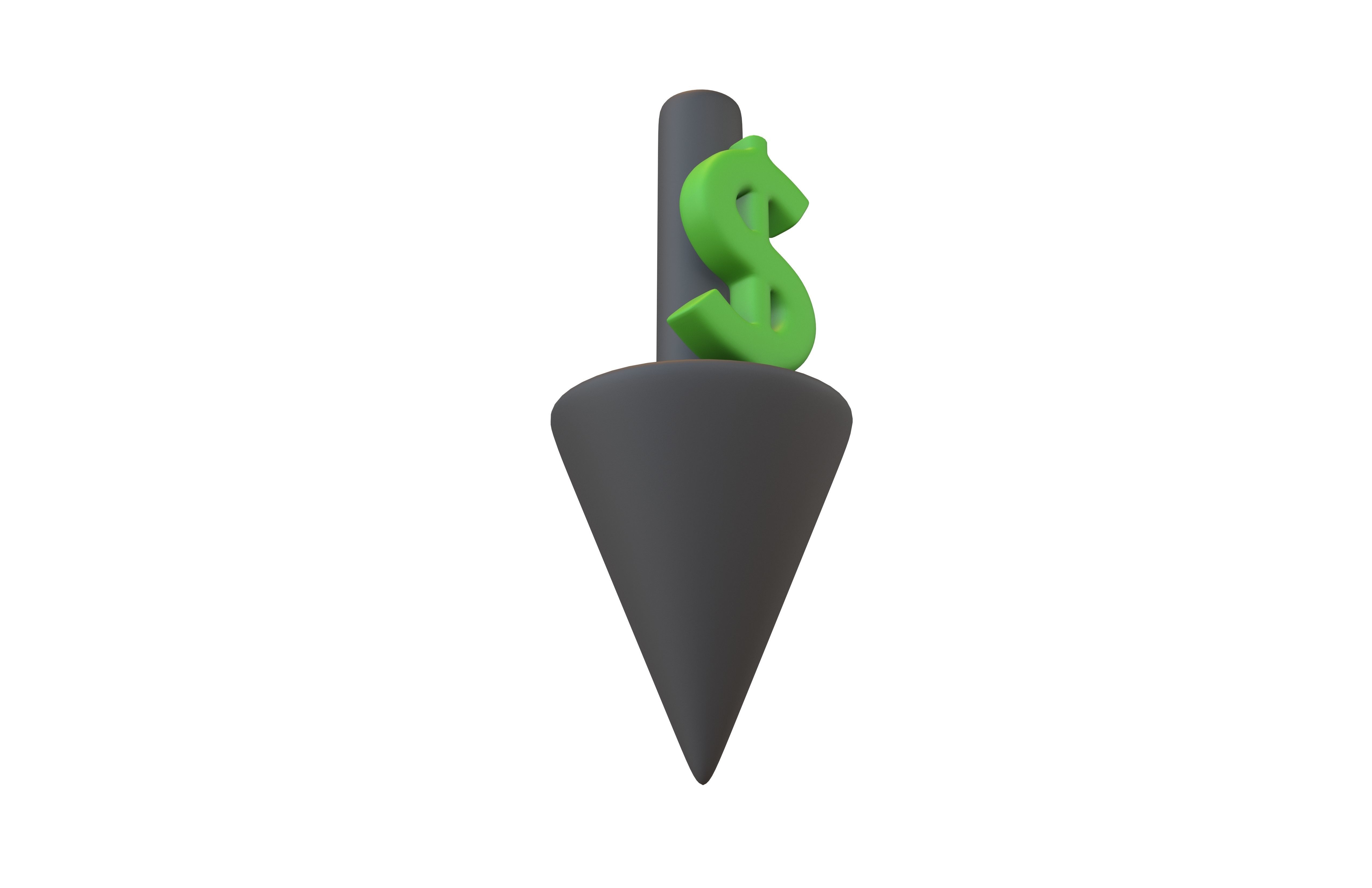 Price Down Symbol V2 002 Low-poly 3D model_3