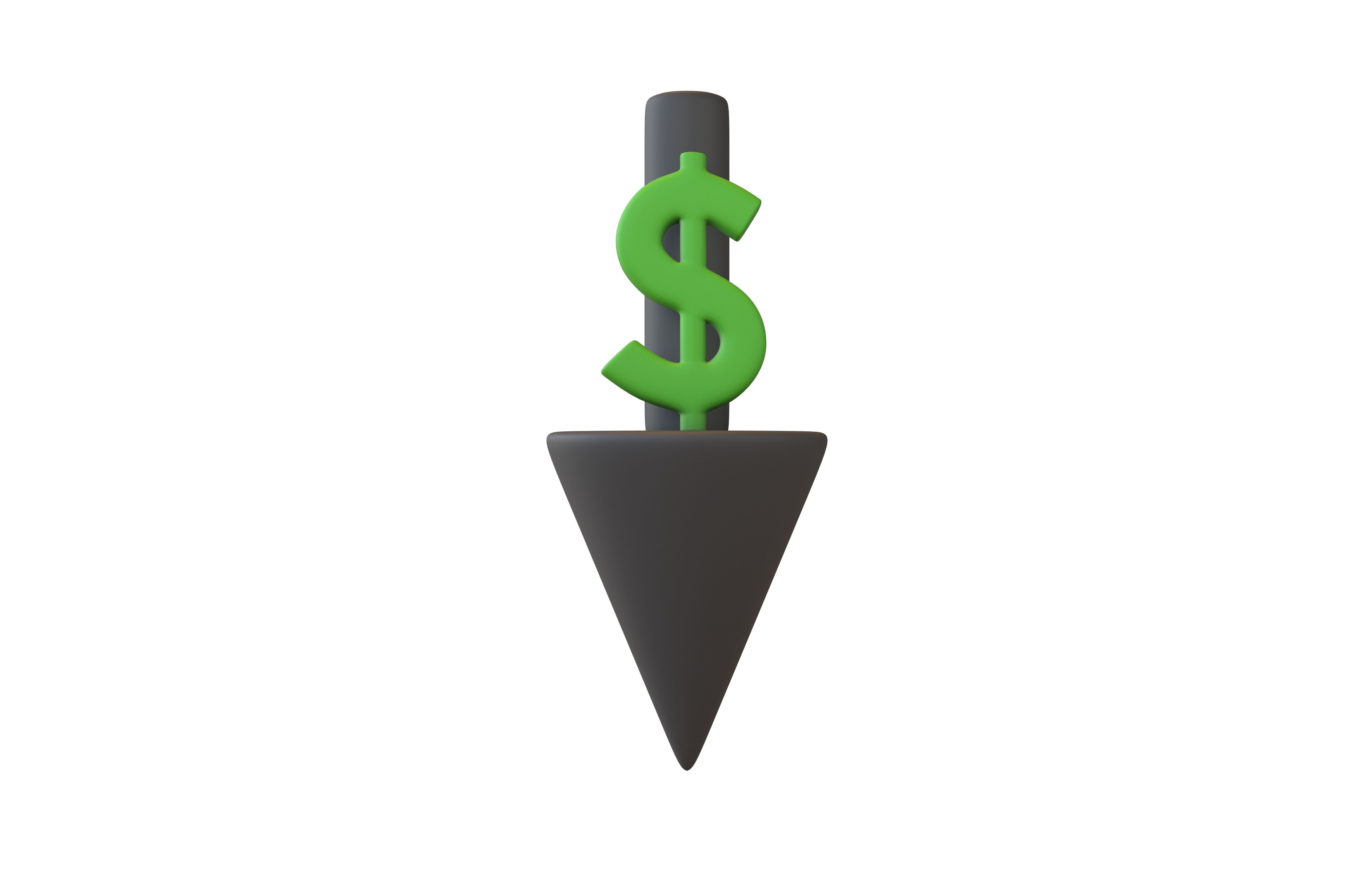 Price Down Symbol V2 002 Low-poly 3D model_1