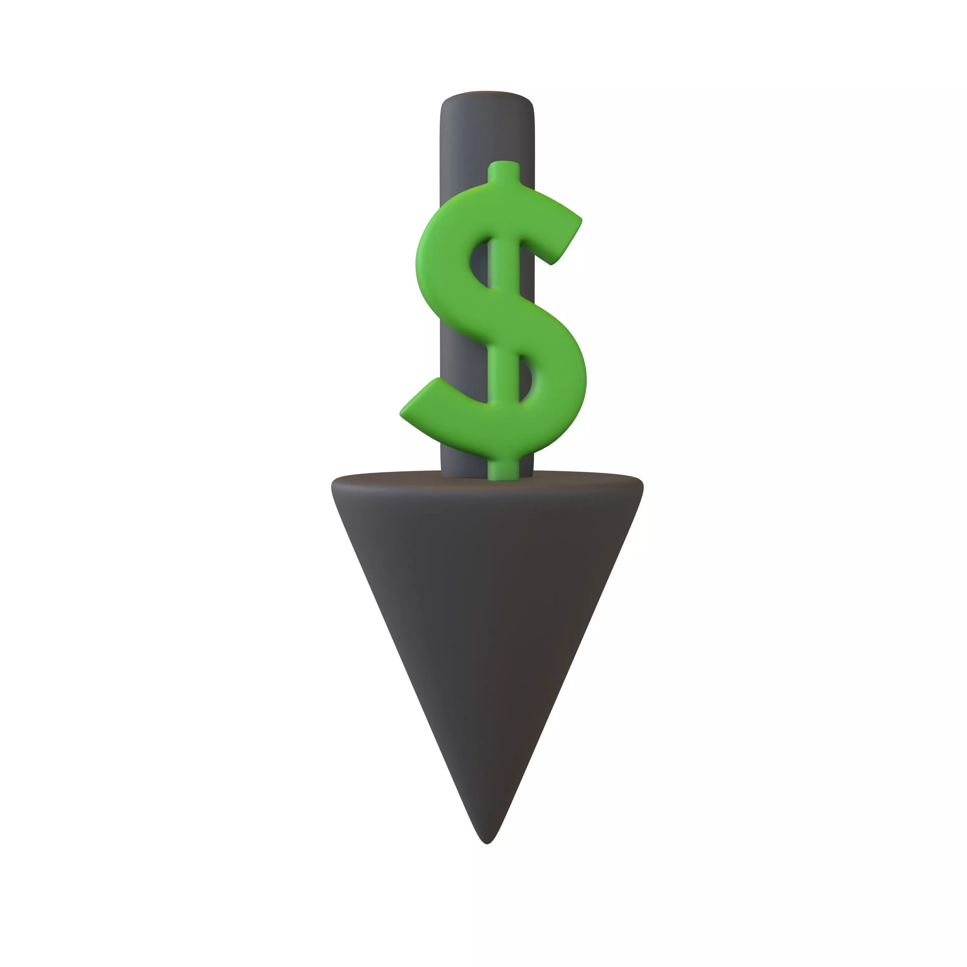 Price Down Symbol V2 002 Low-poly 3D model_0