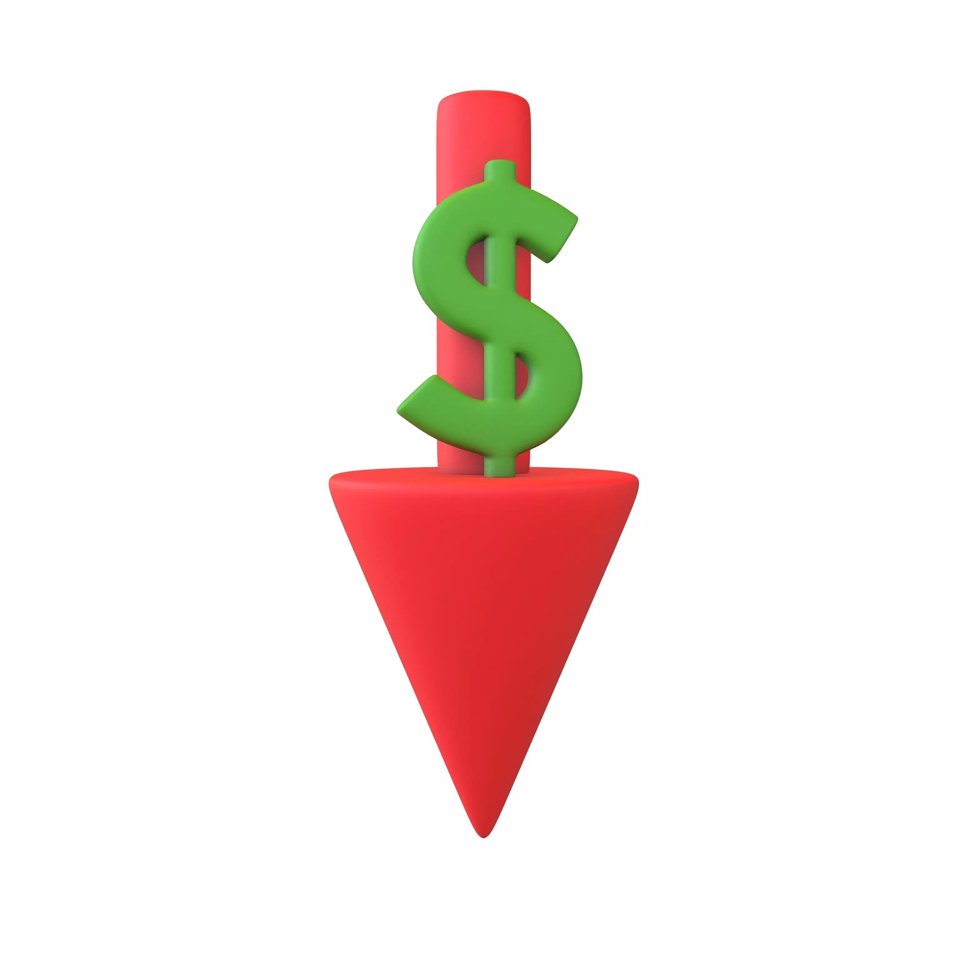 Price Down Symbol V2 005 Low-poly 3D model