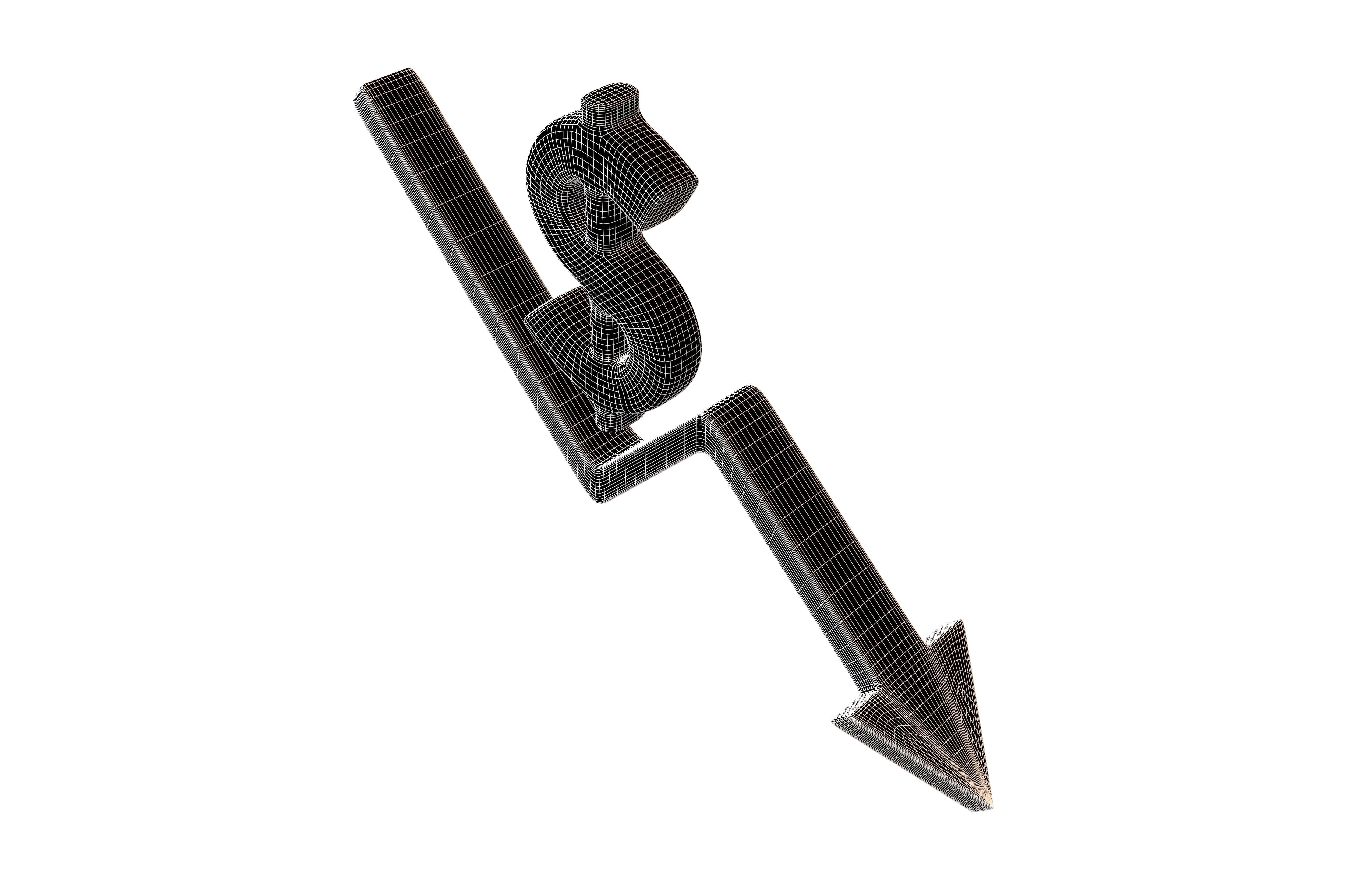 Price Down Symbol V3 003 Low-poly 3D model_4