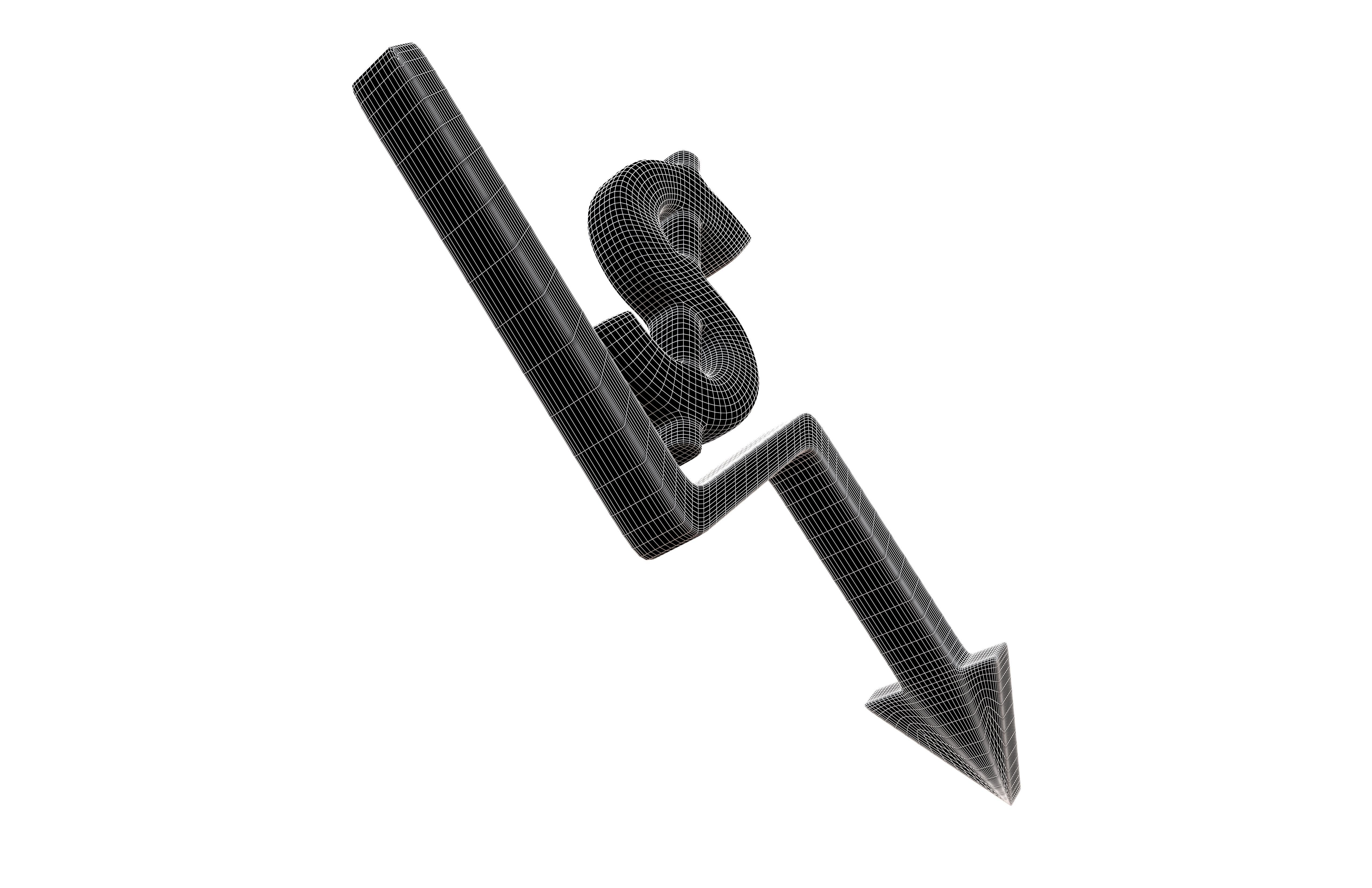 Price Down Symbol V3 003 Low-poly 3D model_7