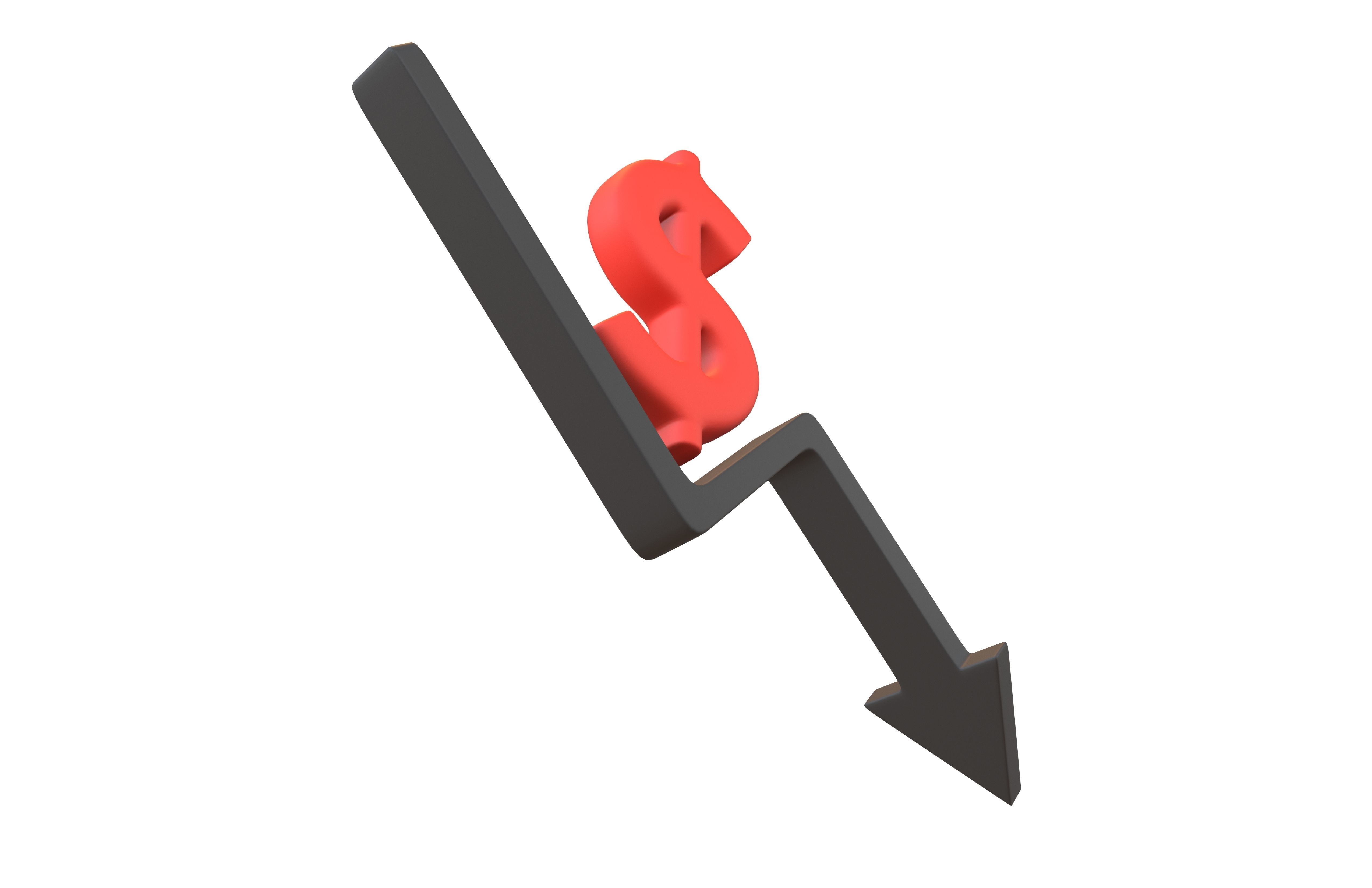 Price Down Symbol V3 003 Low-poly 3D model_3