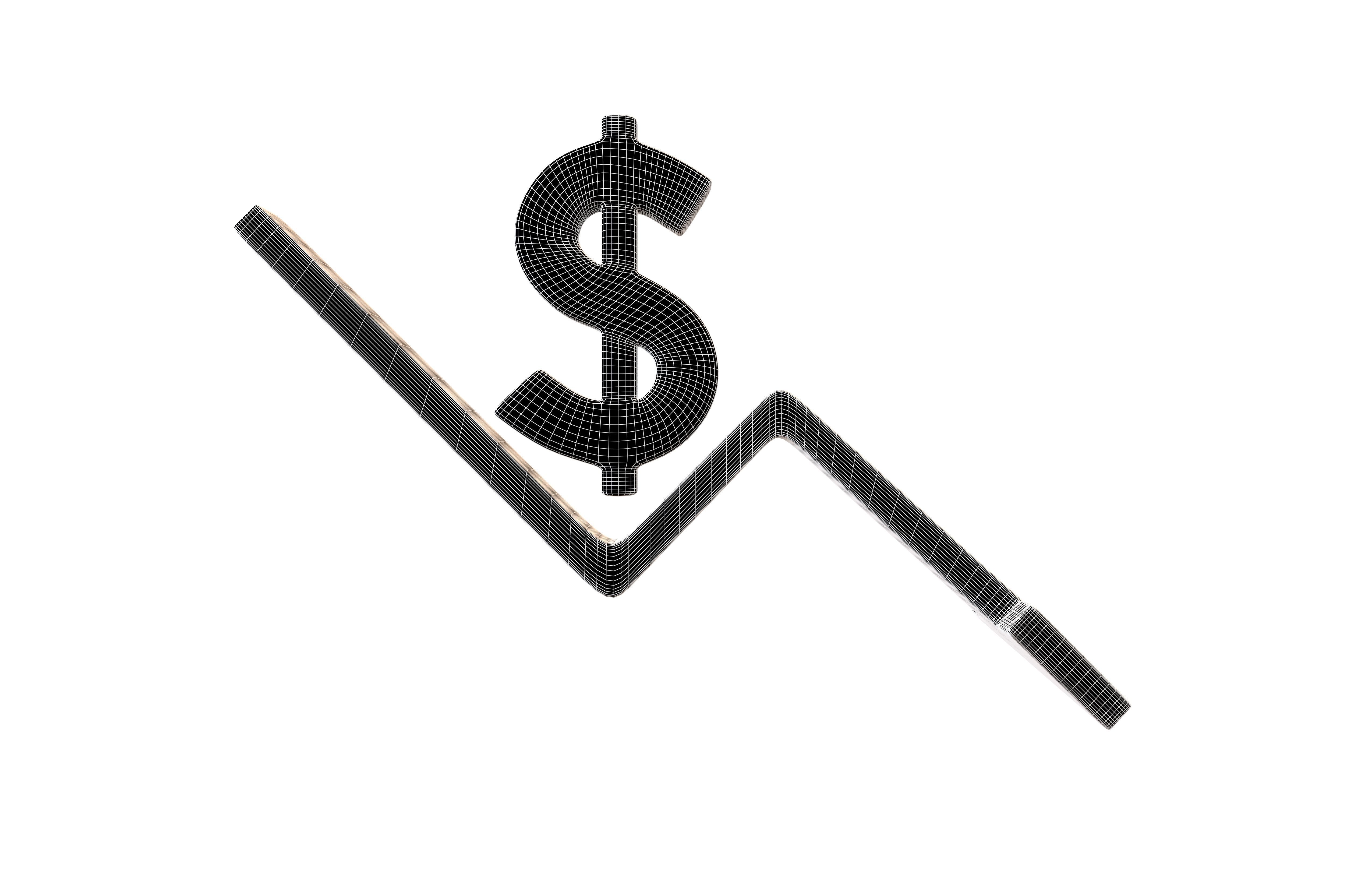 Price Down Symbol V3 003 Low-poly 3D model_6