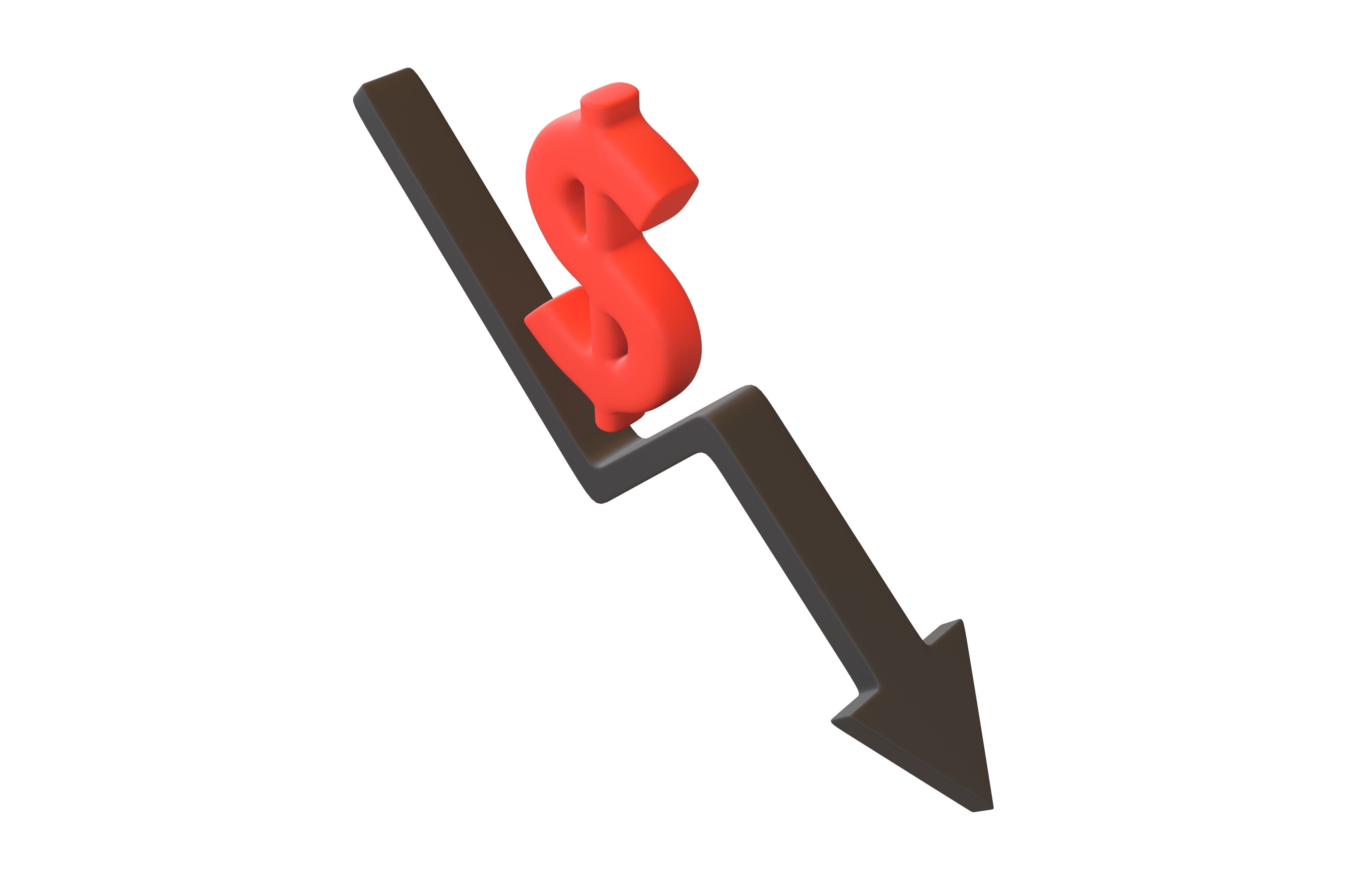 Price Down Symbol V3 003 Low-poly 3D model_2