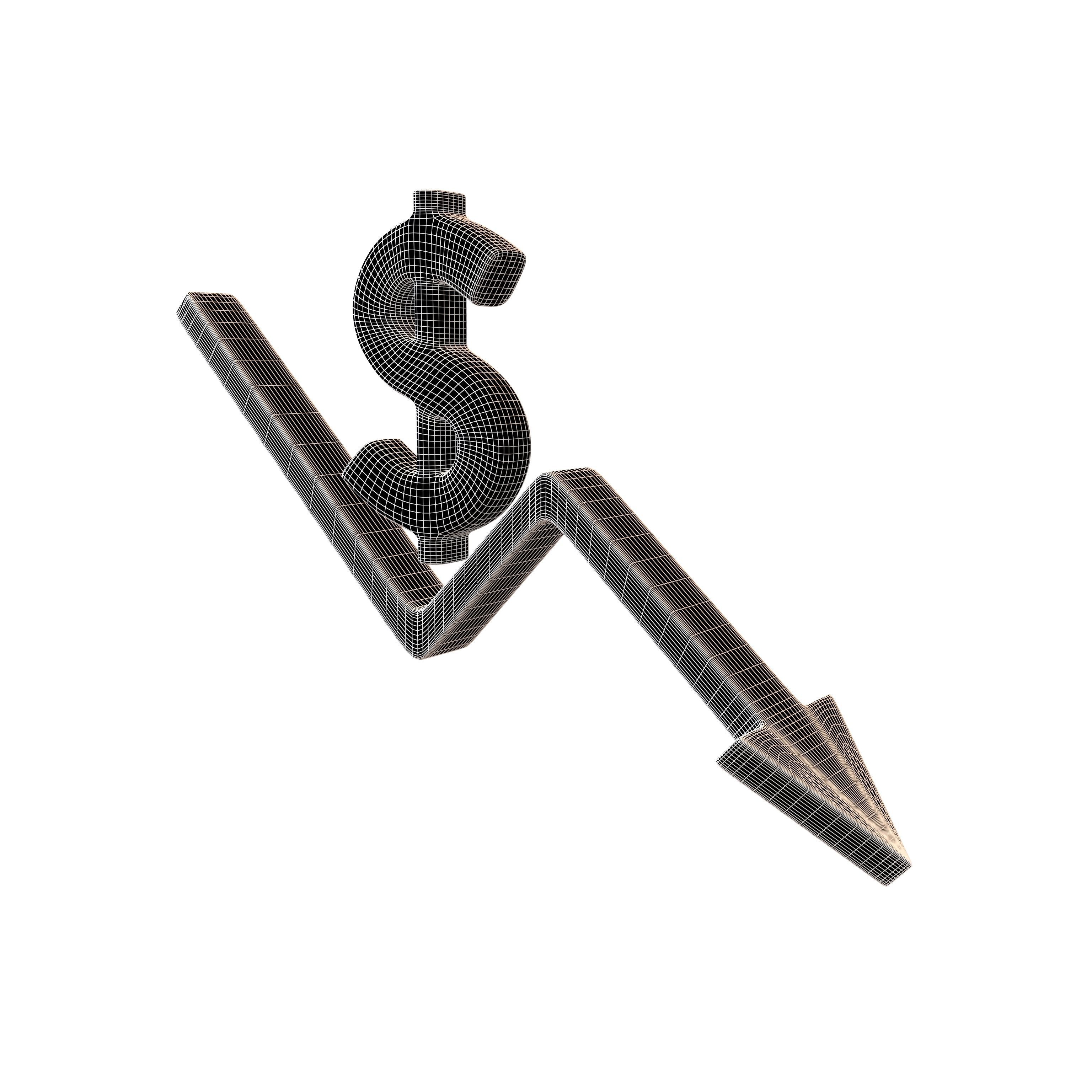 Price Down Symbol V3 003 Low-poly 3D model_5