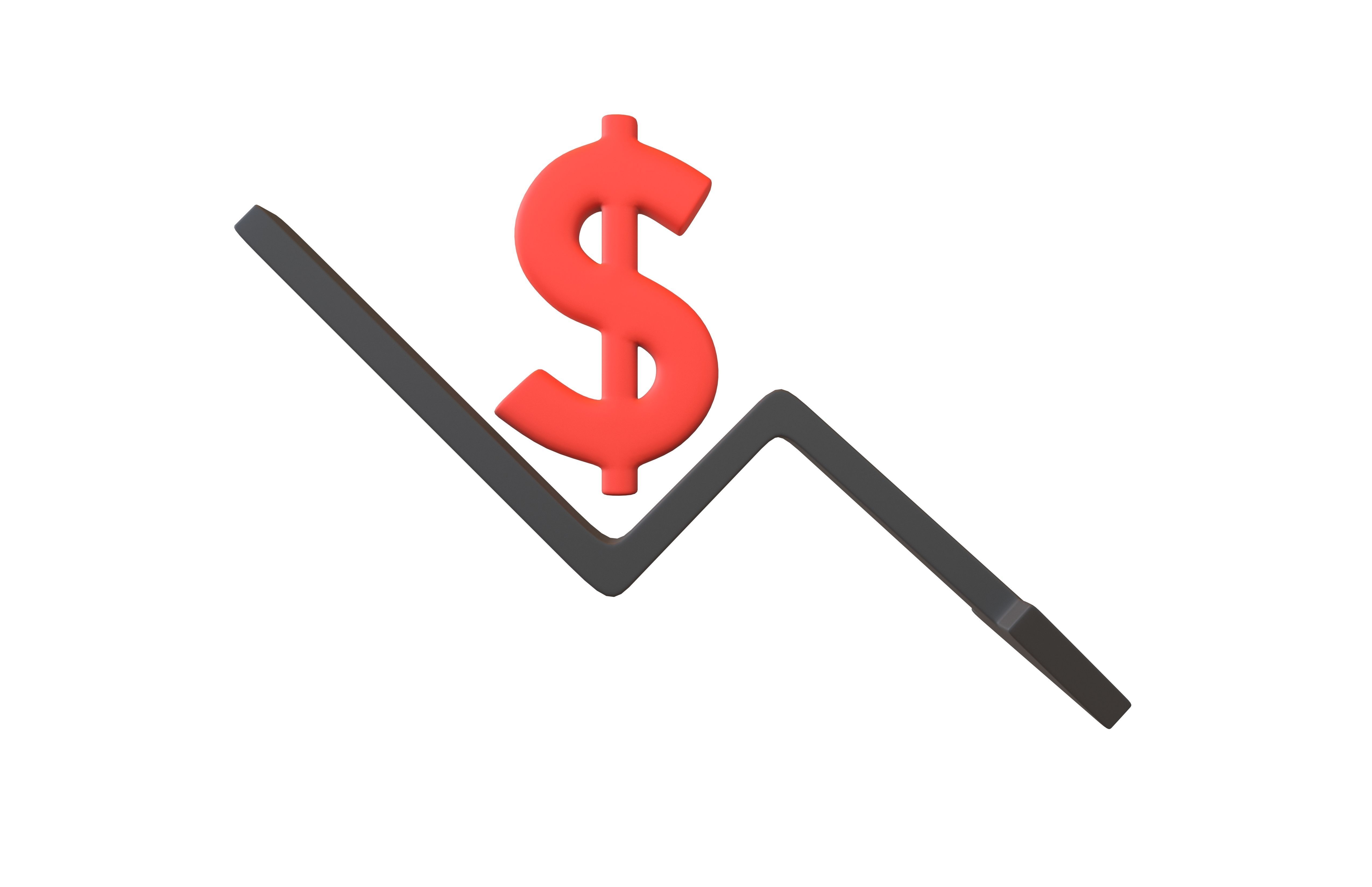 Price Down Symbol V3 003 Low-poly 3D model_1