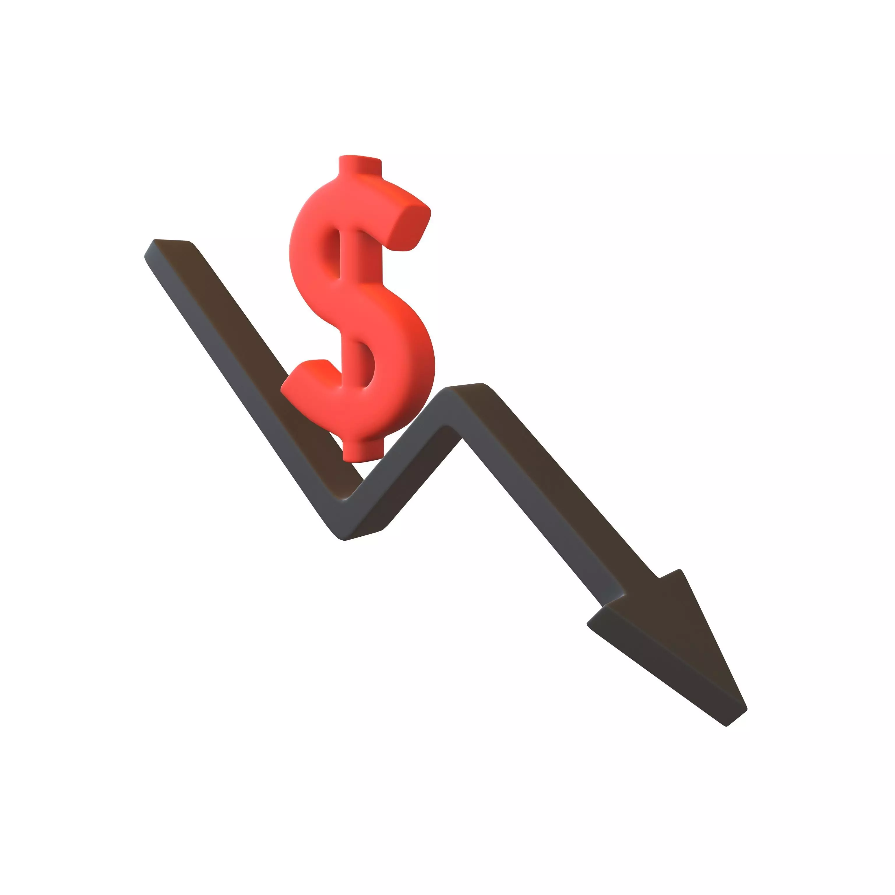 Price Down Symbol V3 003 Low-poly 3D model_0