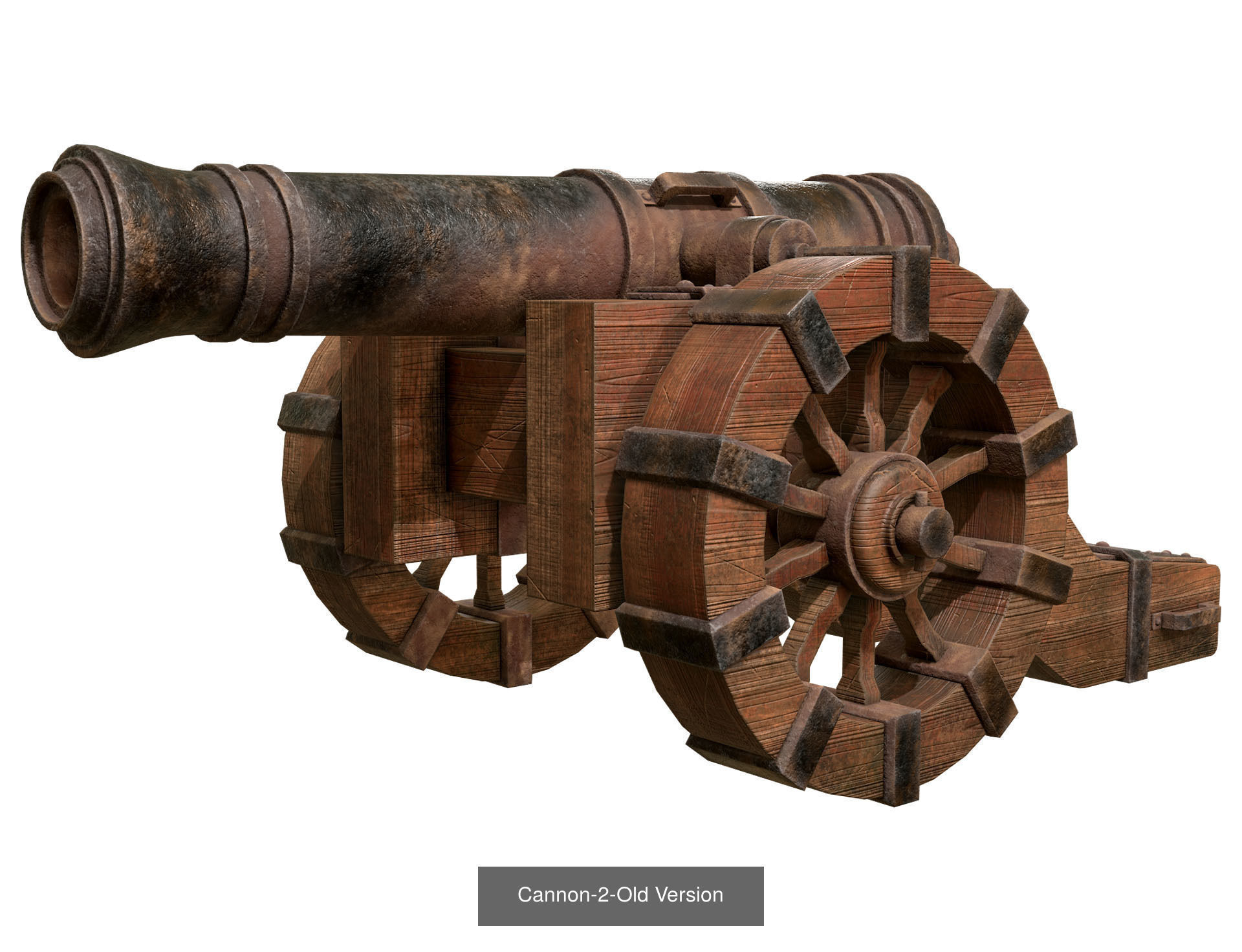 Old Cannon Set 1 3D Model Collection_2