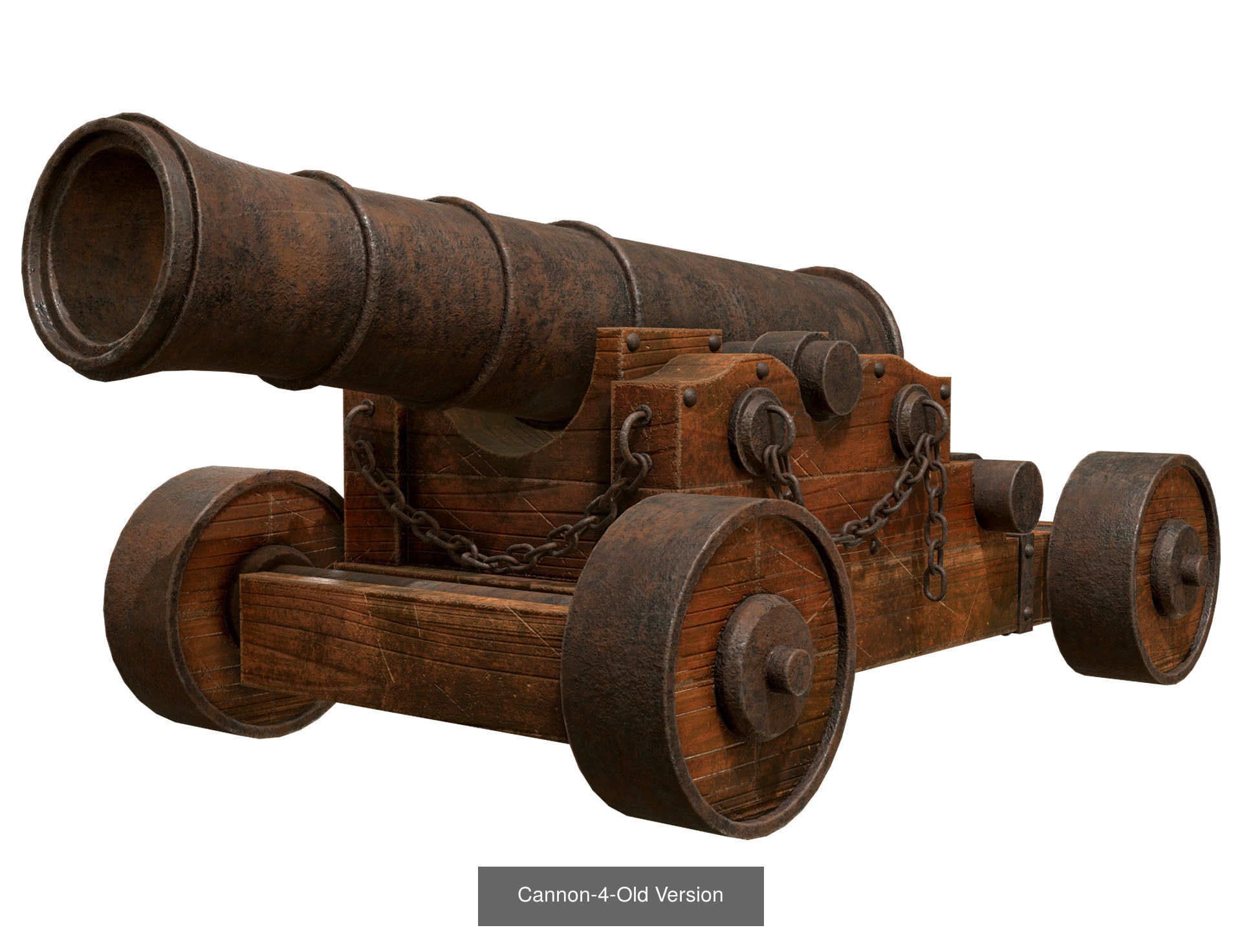 Old Cannon Set 1 3D Model Collection_4