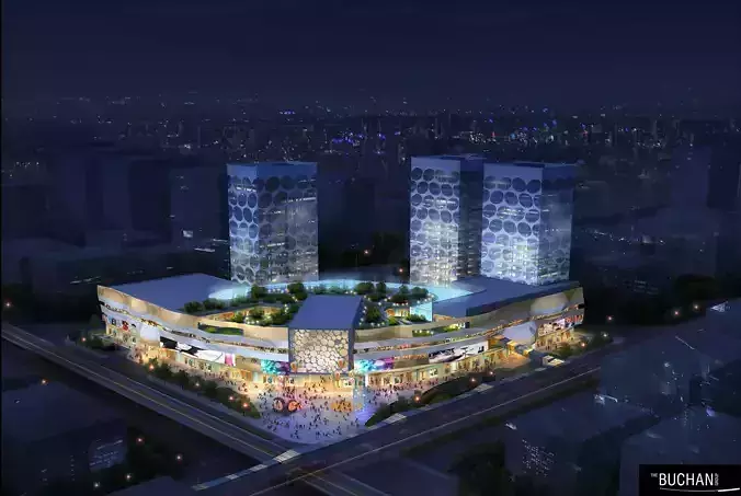3Dmax fashion city commercial square building 103