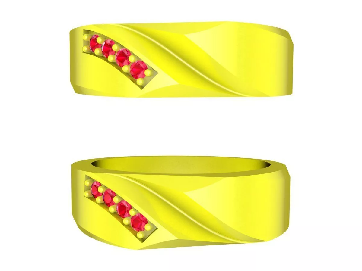 Modern Diagonal Channel Band Ring for Women 6217 3D print model