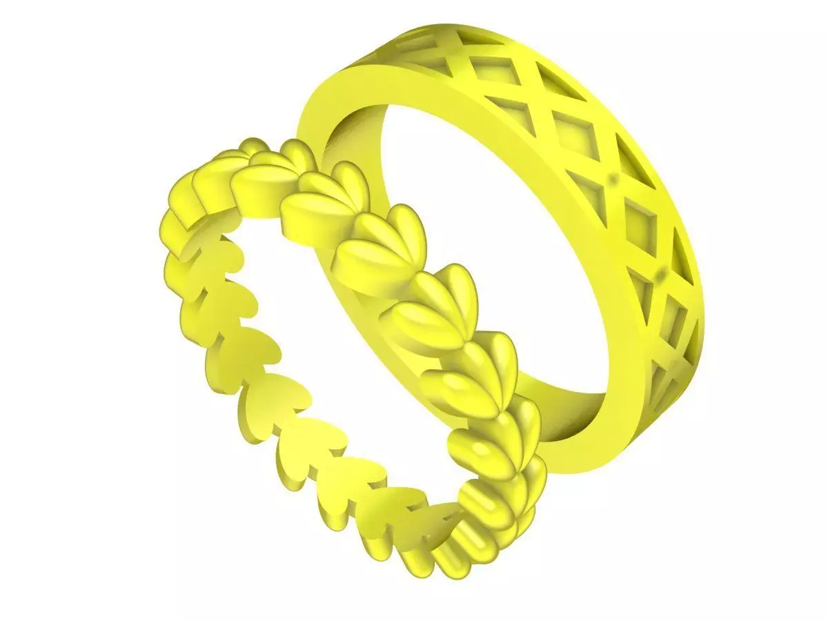 Elegant Laurel Leaf Band Ring 3D Model 6219 3D print model
