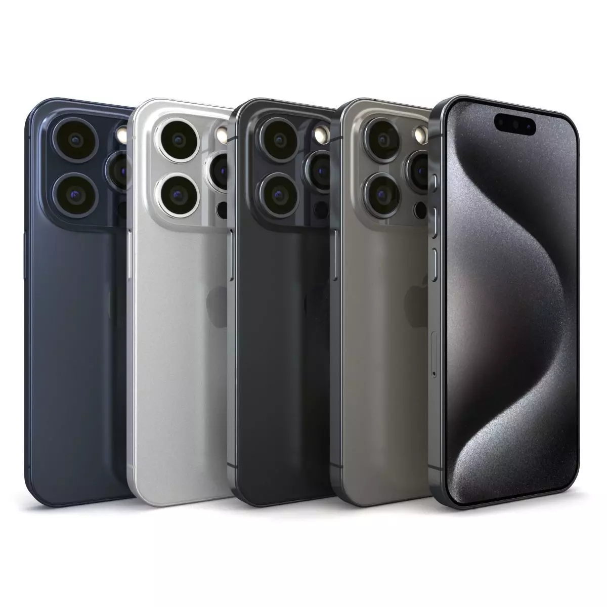 Apple iPhone 15 Pro All Color Low-poly 3D model_0