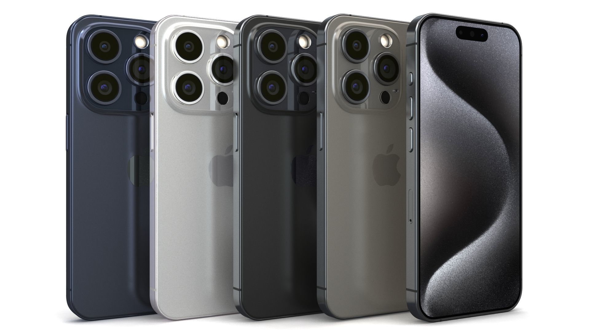 Apple iPhone 15 Pro All Color Low-poly 3D model_1