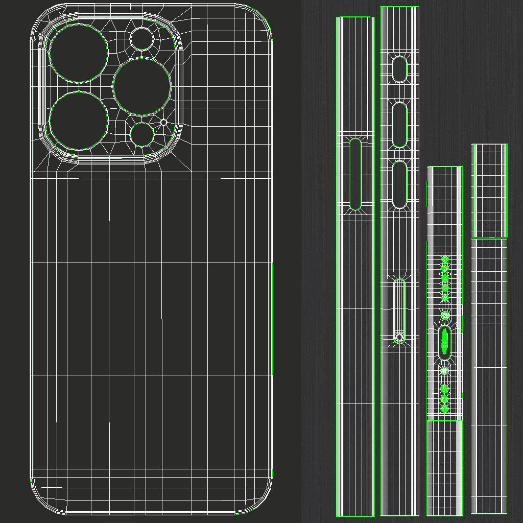 Apple iPhone 15 Pro All Color Low-poly 3D model_27