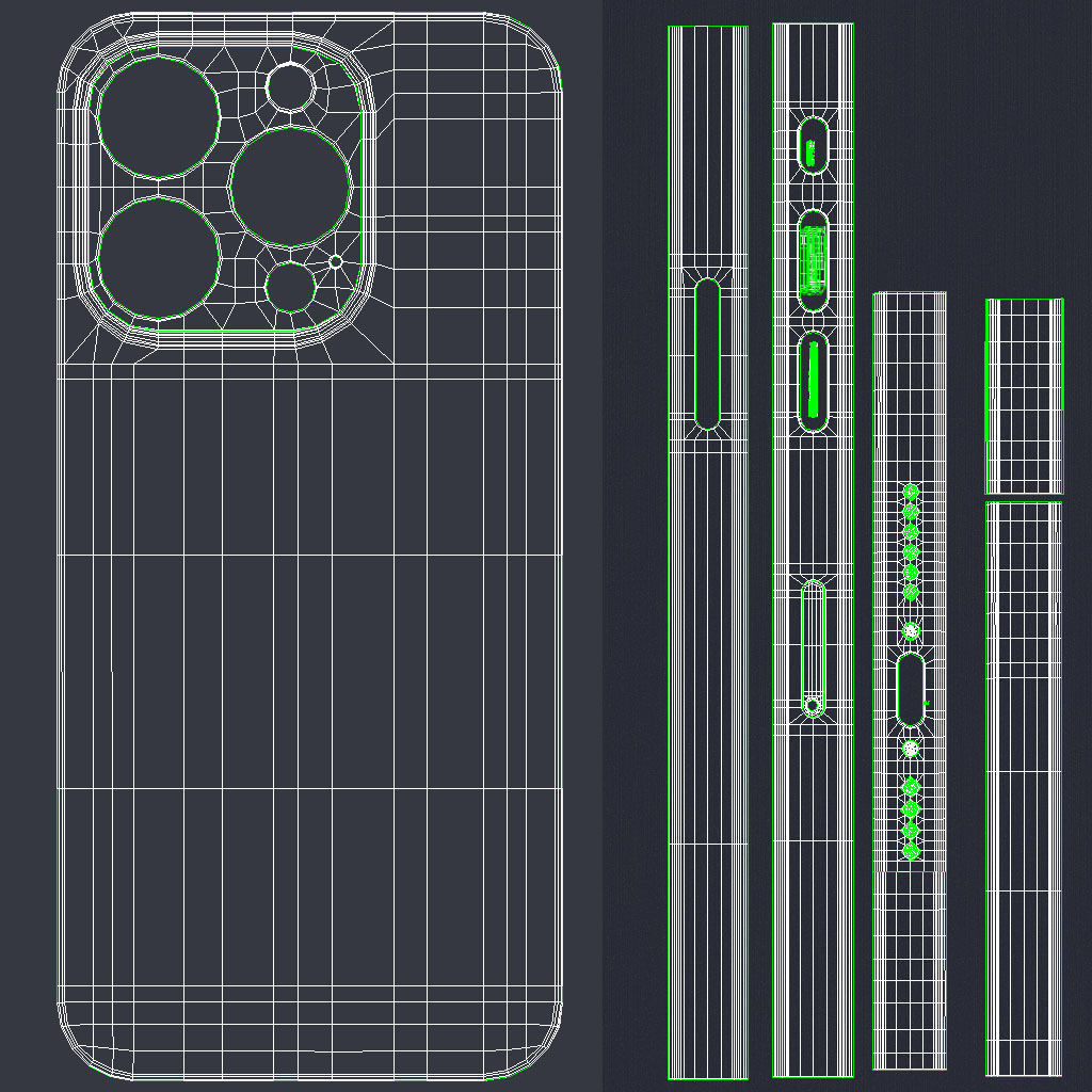 Apple iPhone 15 Pro All Color Low-poly 3D model_41